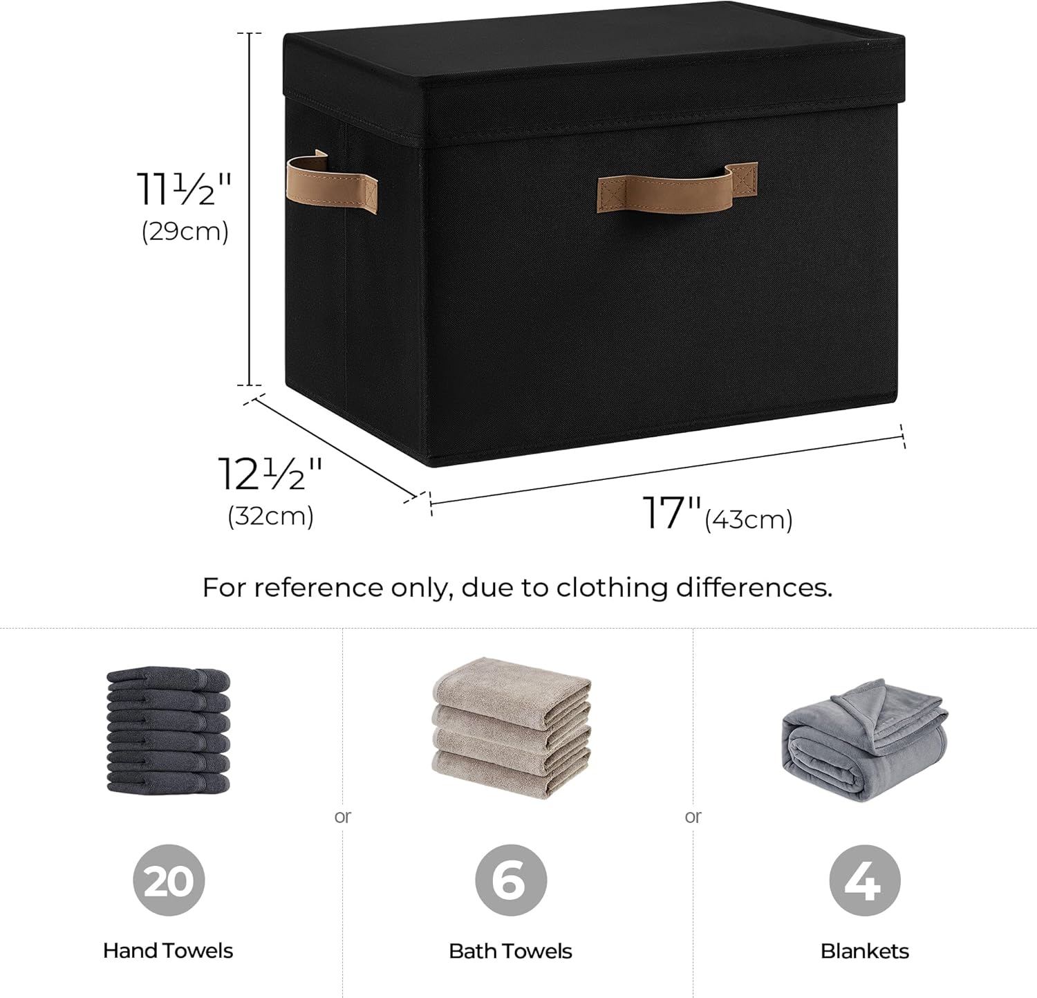 Fabric Storage Bins / Black / Jumbo