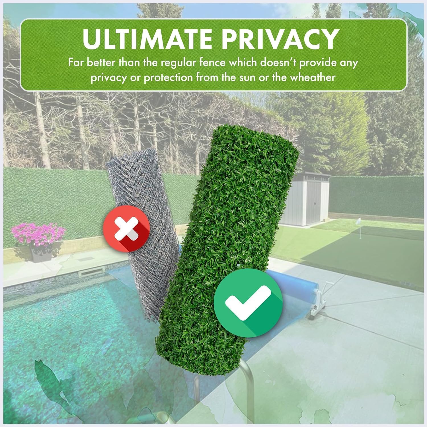 Can Fence Grass Chain Link Fence- Galvanized Wire UV Protected- Privacy Fence / 3.94' x 10