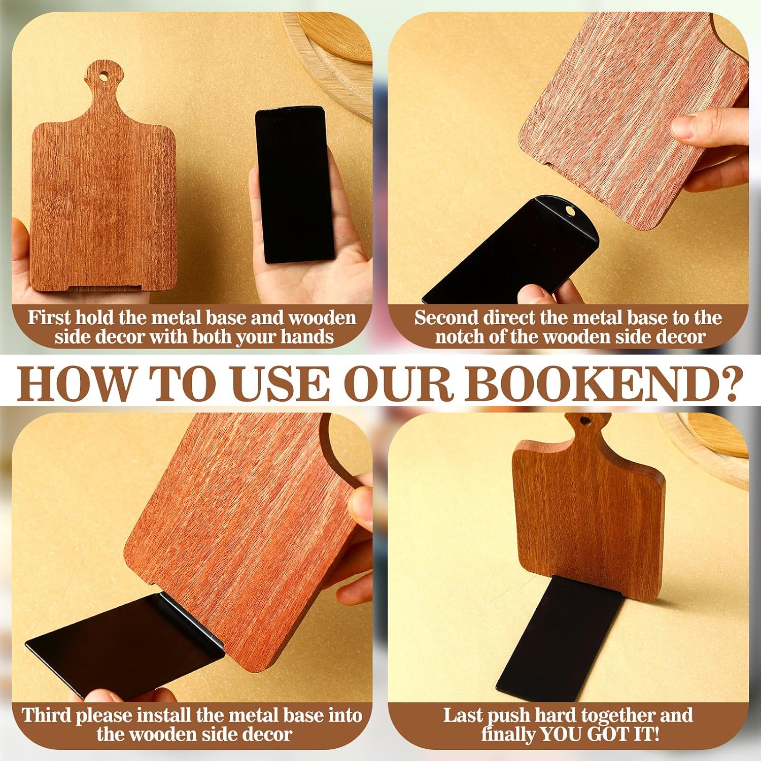 Wood Bookends / Brown / Ebony