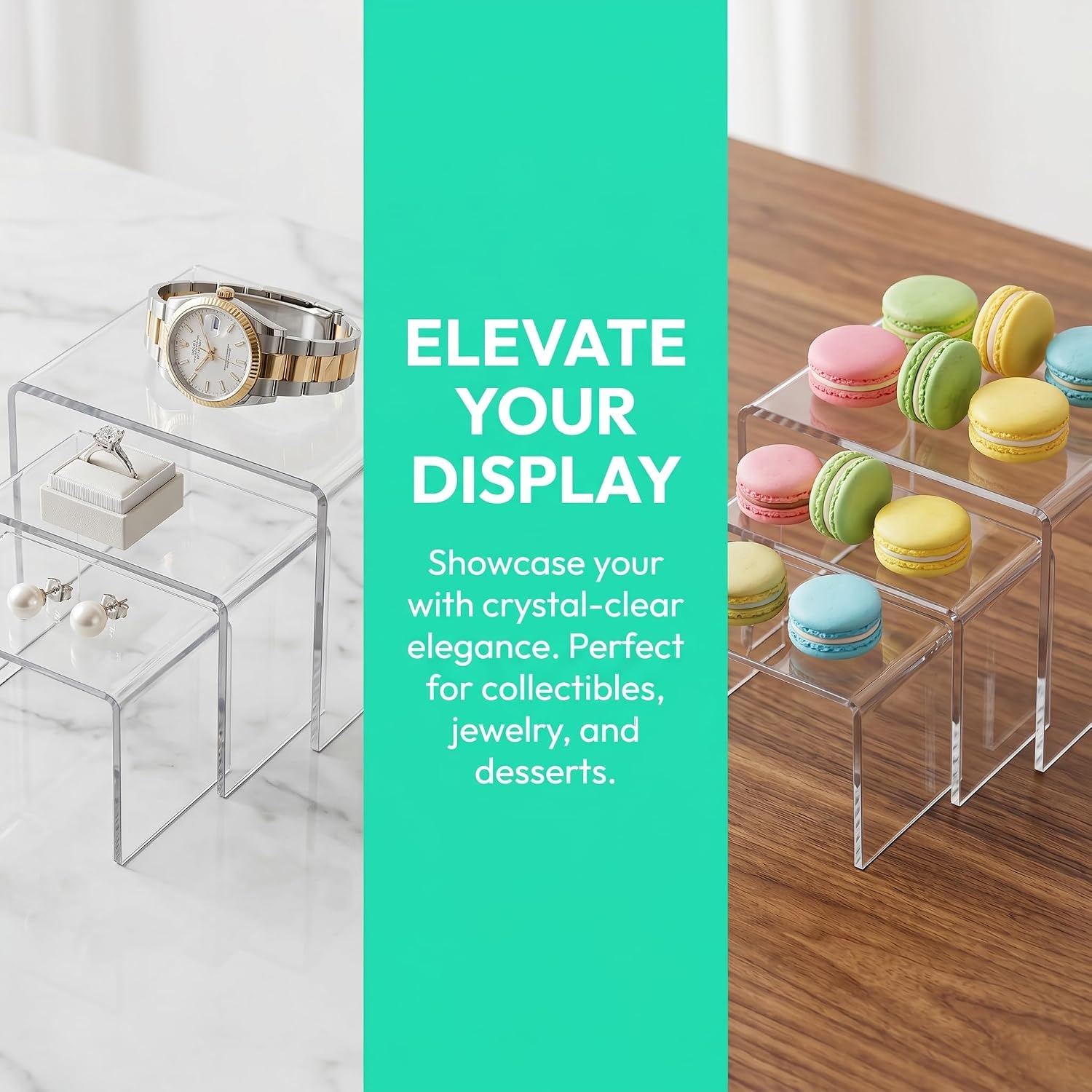 Cupcakes and Jewelry Display Stands / Clear / Set of 9