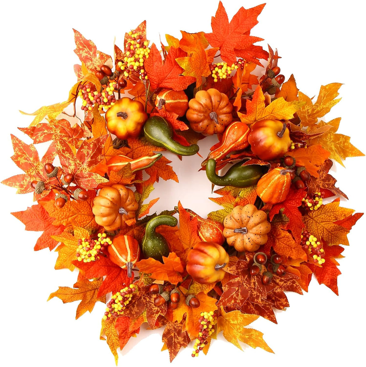 Waipfaru 24 Inch Halloween Wreath for Front Door, Halloween Door Wreath
