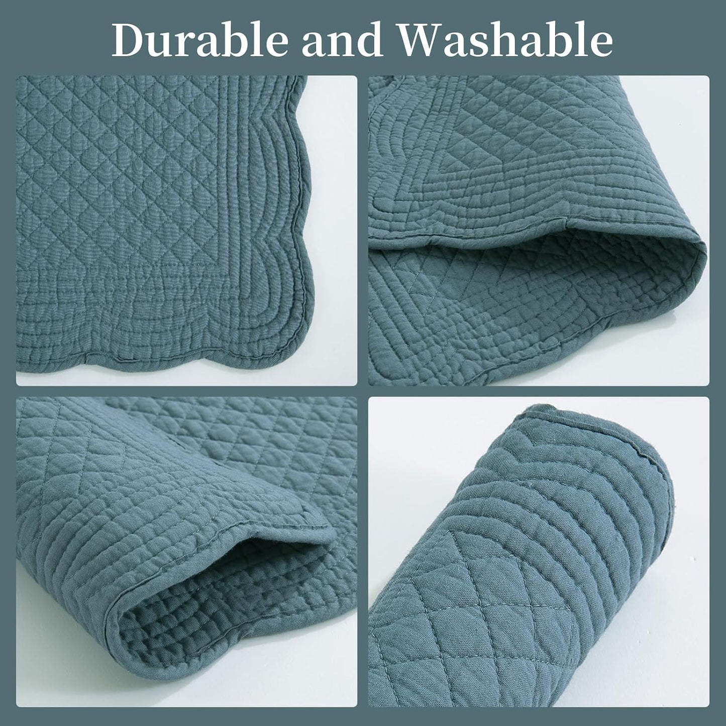 100% Cotton Quilted Placemats Set of 6,Washable Cloth Table Placemats for Kitchen & Dining Table