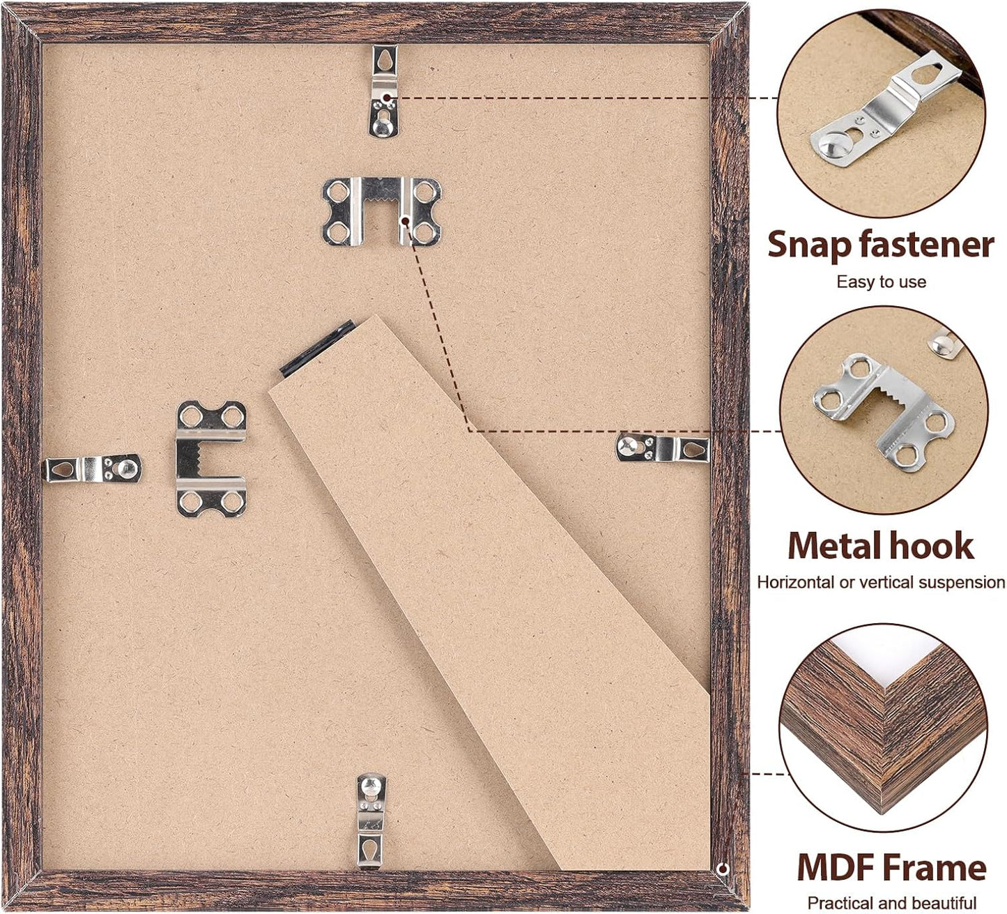 Picture Frame / Brown Photo Frames / Rustic Brown / 8 x 10