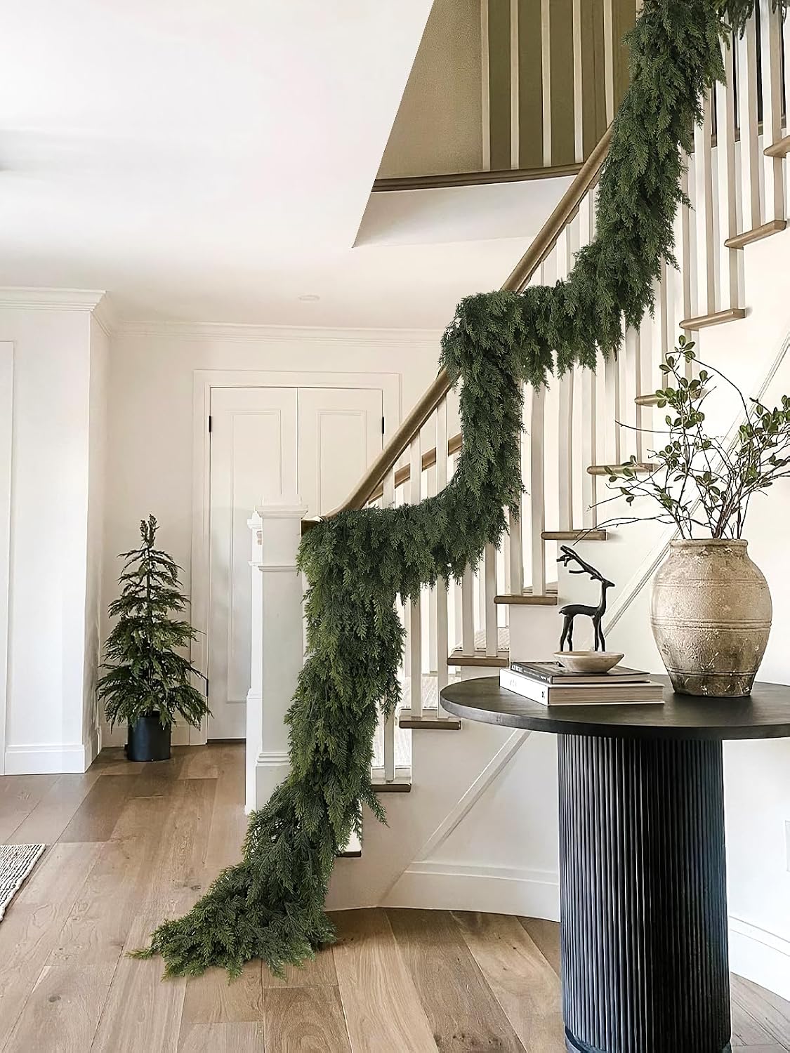 4PCS 9FT Christmas Cedar Garland Realistic Thick Soft Christmas Decorations | Real Touch Full Lush Artificial Greenery