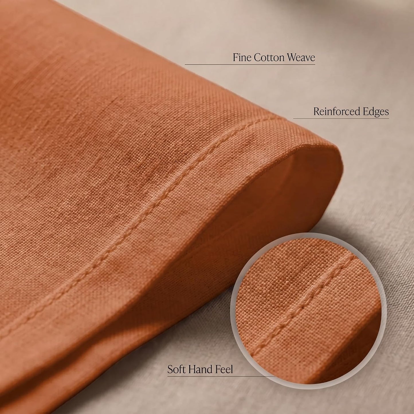 Urban Villa Cloth Napkins Cotton 20x20 (Set of 12) Rust