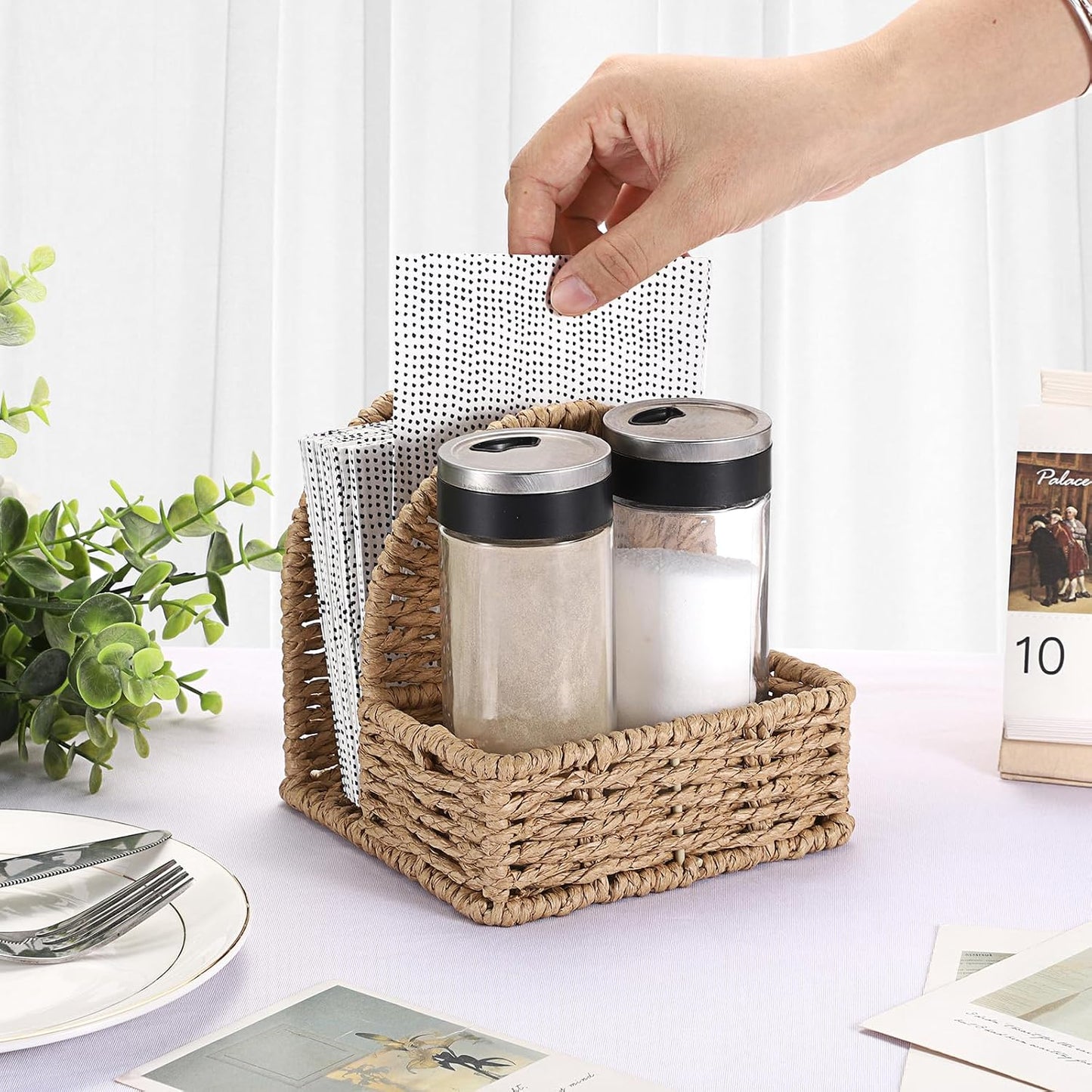 Wicker Napkin Holders / Paper Rope / 5.7 x 5.7 x 5.5