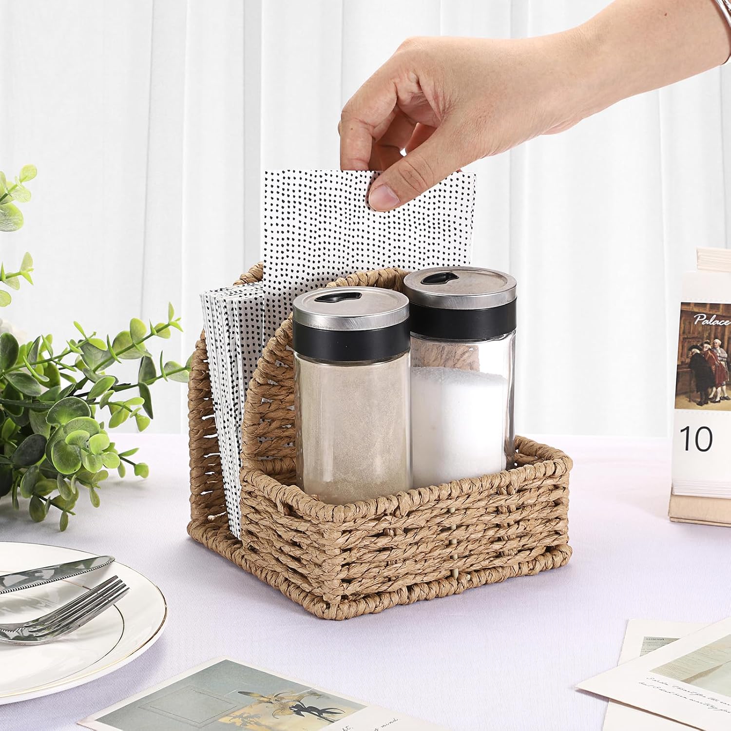 Wicker Napkin Holders / Paper Rope / 5.7 x 5.7 x 5.5