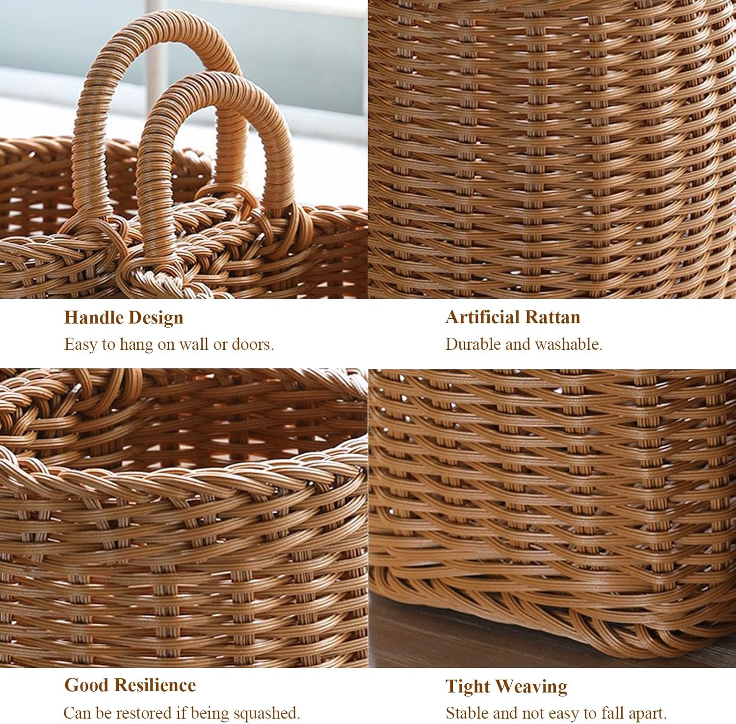Hanging Wicker Basket / Hanging Wall Basket Plastic Woven Front Door Basket