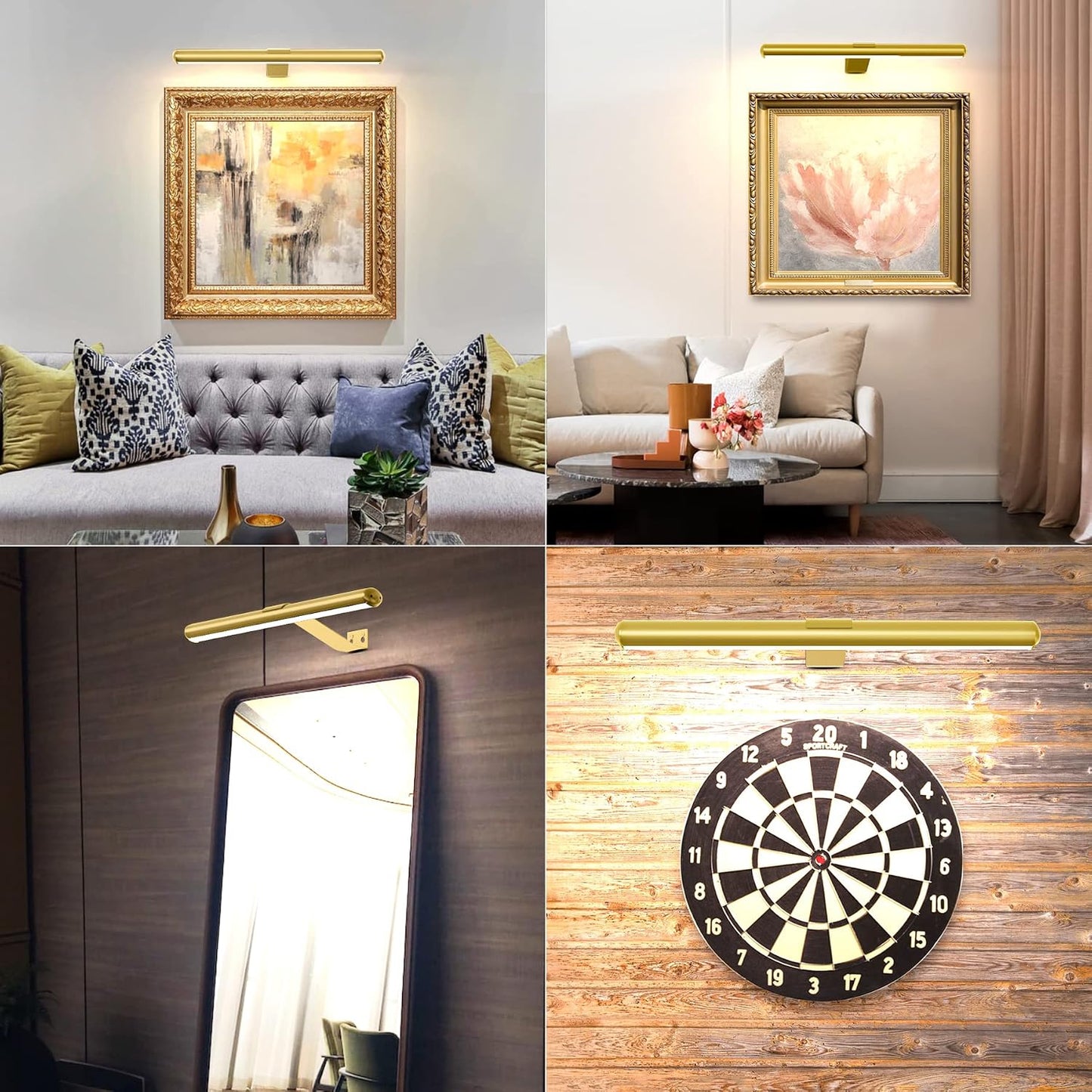 Battery Operated Picture Light Painting Light with Remote, 16'' Wall Art Gallery Display Light,Full Metal Dimmable