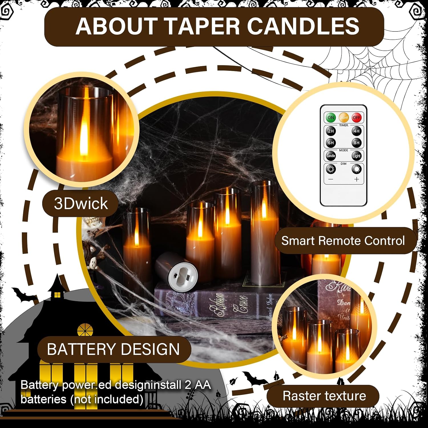 kakoya Flameless LED Candles Upgraded Realistic Flickering Flame,7Pcs Battery Operated Candles with Remote Timers,LED
