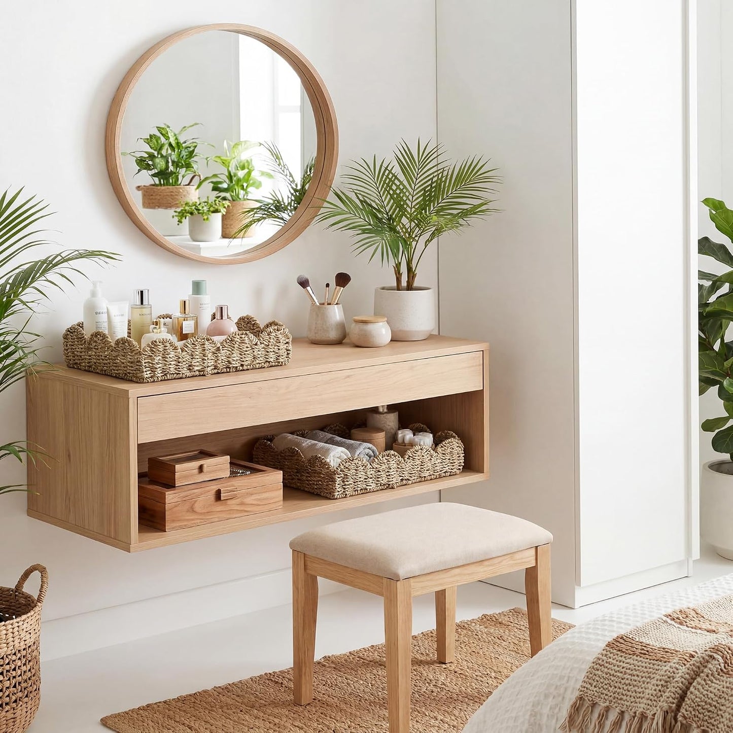 Seagrass Wicker Storage Baskets / Natural