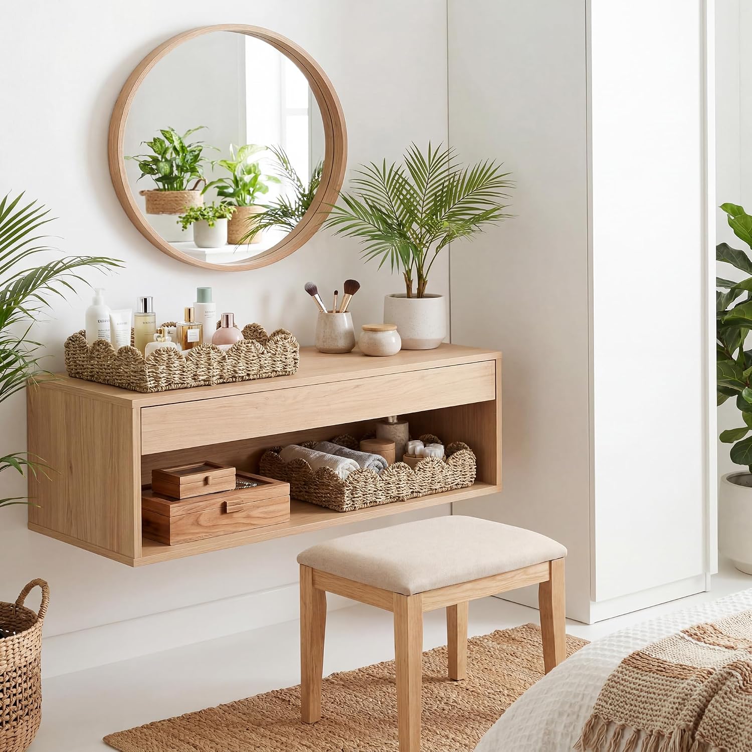 Seagrass Wicker Storage Baskets / Natural