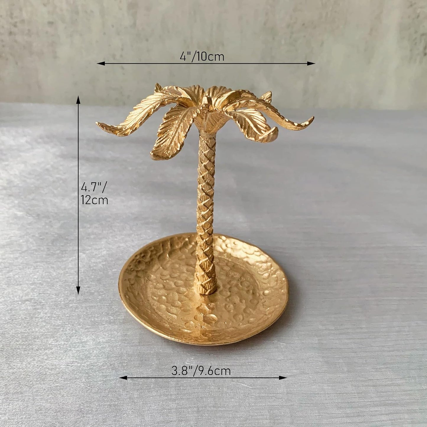Metal Ring Dish Holder for Jewelry / Coconut Tree-gold