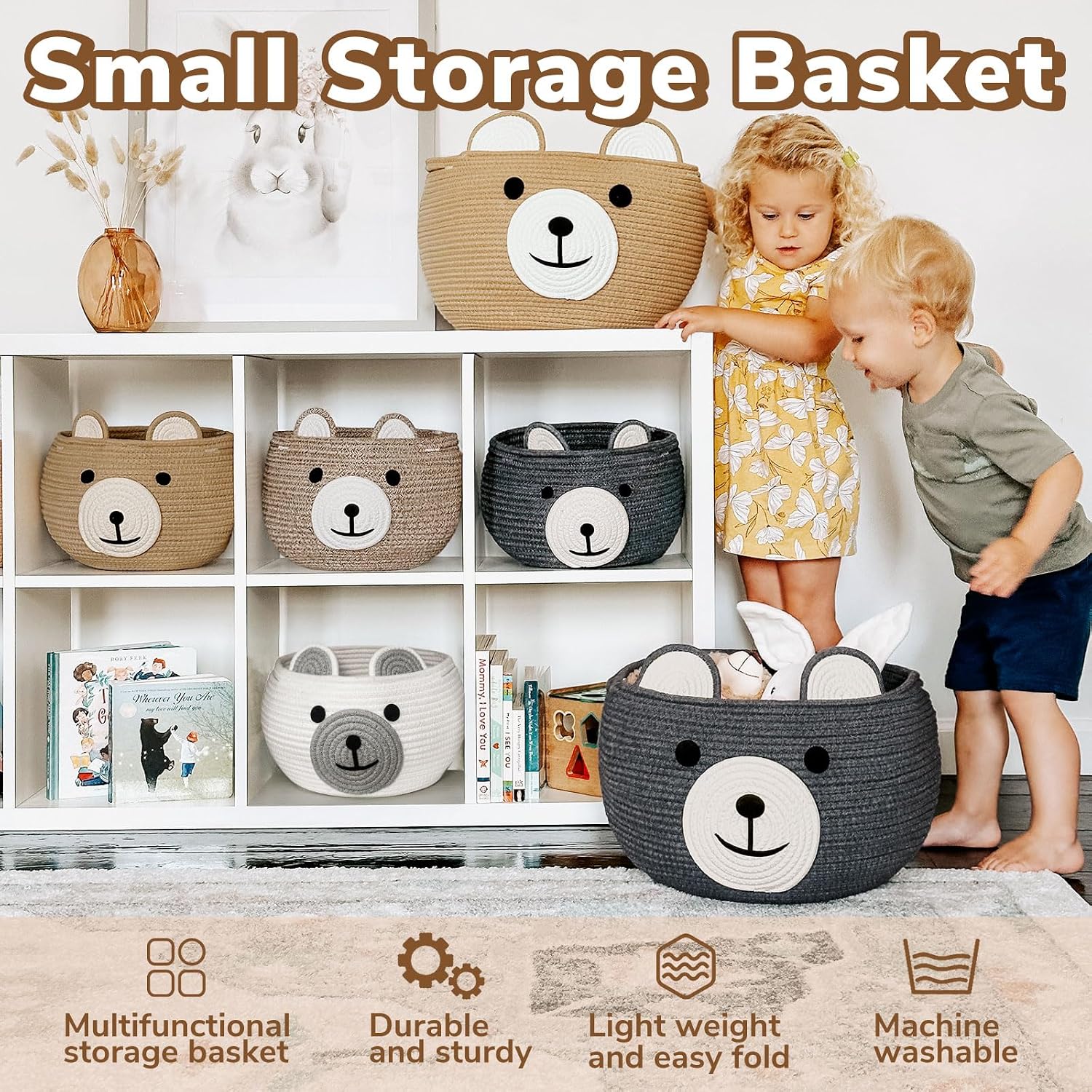Empty Baby Shower Basket / Brown / 10.5"D x 8.5"H