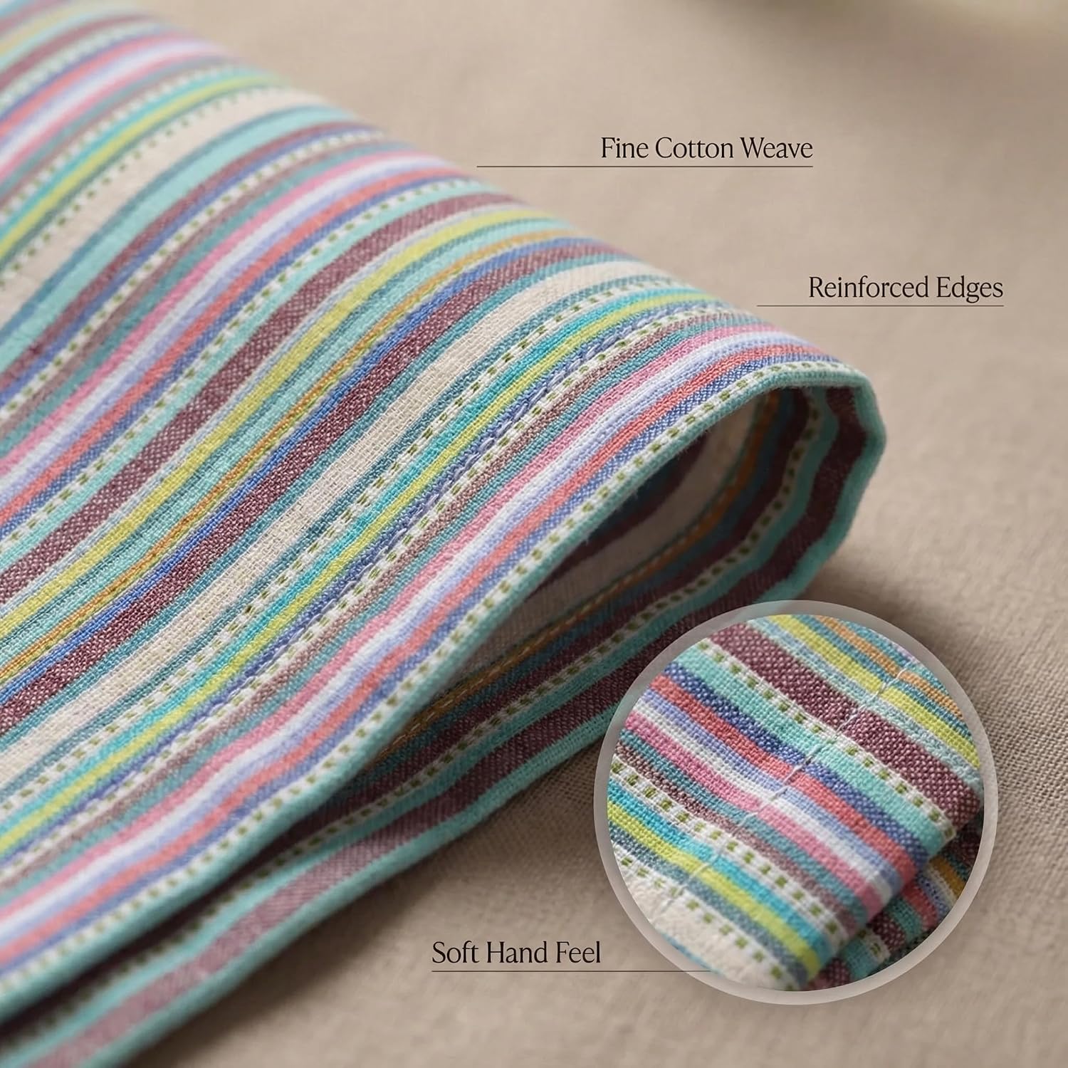 Urban Villa Cloth Napkins Cotton 20x20 (Set of 12) Multi Blue