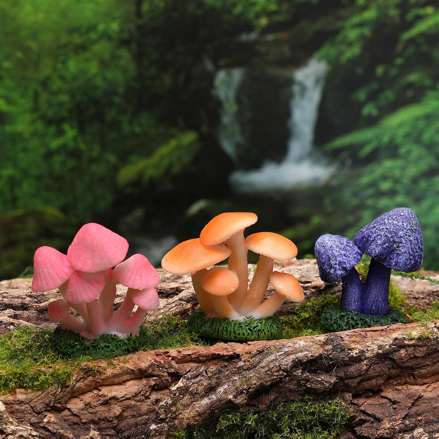1.3 to Mini Mushrooms Tiny Resin Mushrooms Figures Miniature Little Small / 2 Inch / Set of 21