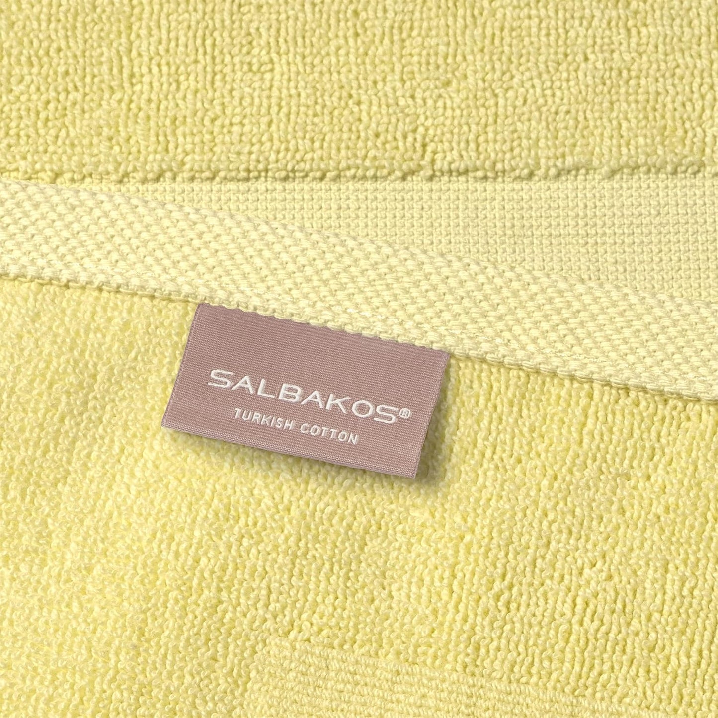 SALBAKOS 2-Piece 100% Turkish Cotton Bath Mat Towel, 20x34 inch, Yellow | Bathroom Floor Towels, Thick Soft Most
