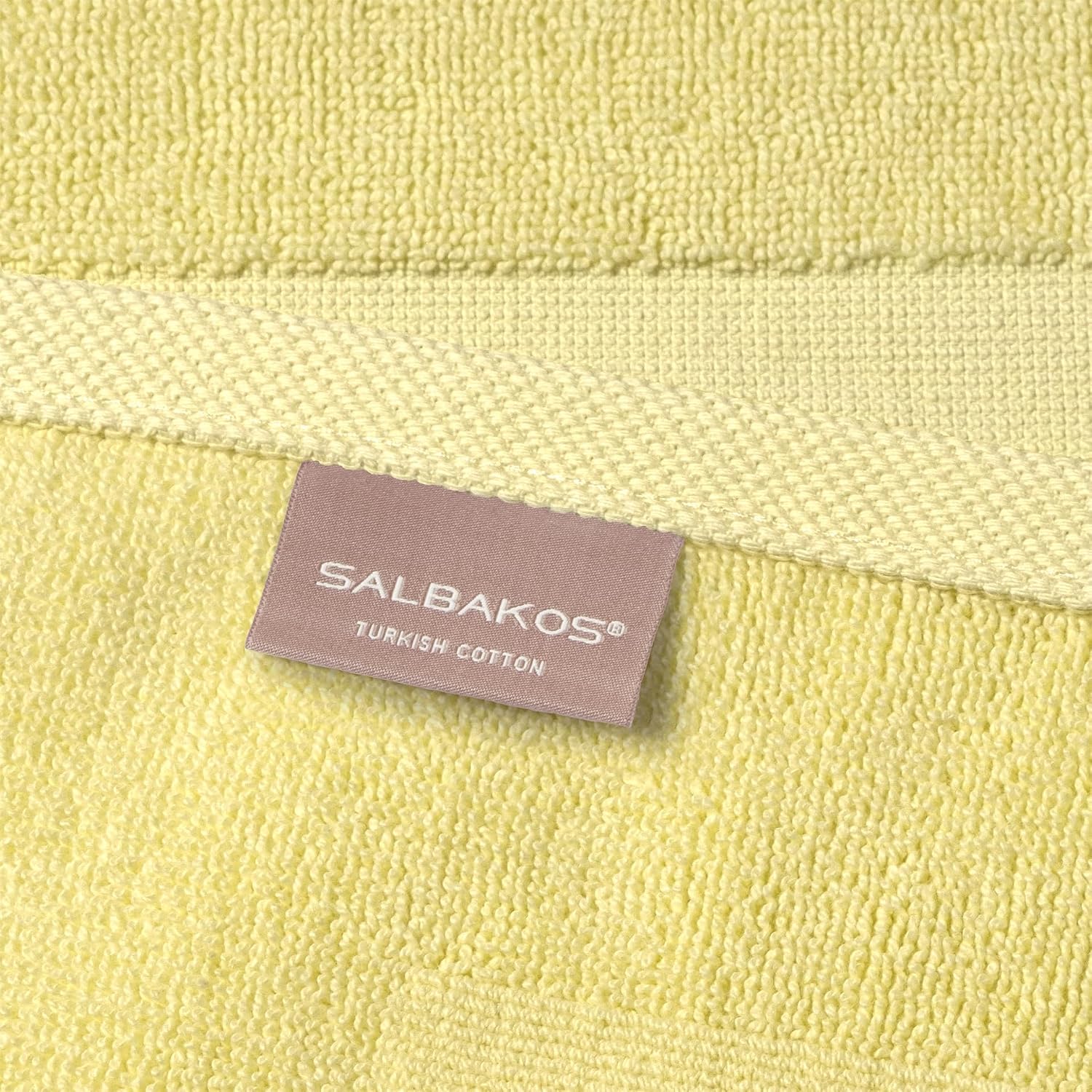 SALBAKOS 2-Piece 100% Turkish Cotton Bath Mat Towel, 20x34 inch, Yellow | Bathroom Floor Towels, Thick Soft Most