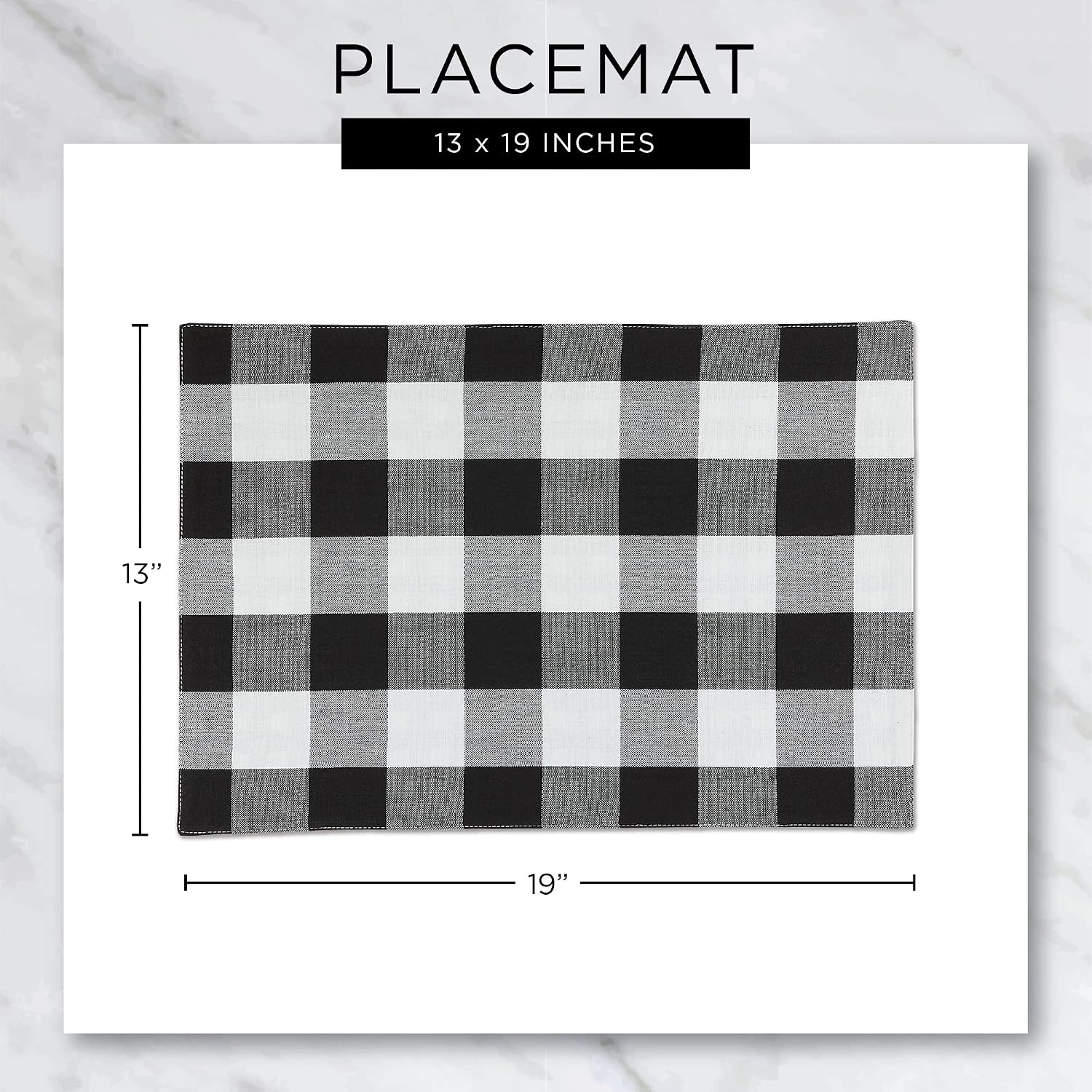 DII Variegated Tabletop Collection, Placemat Set3x19, Light Blue, 6 Piece