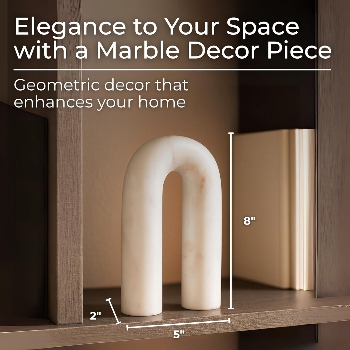 Marble Rounded Horseshoe / 8.0" H / White
