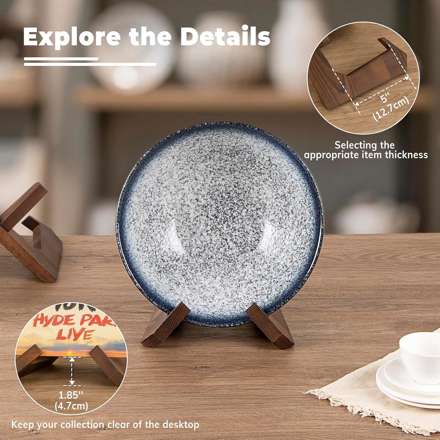 Wooden Bowl Display Stand / 6.5 Inch