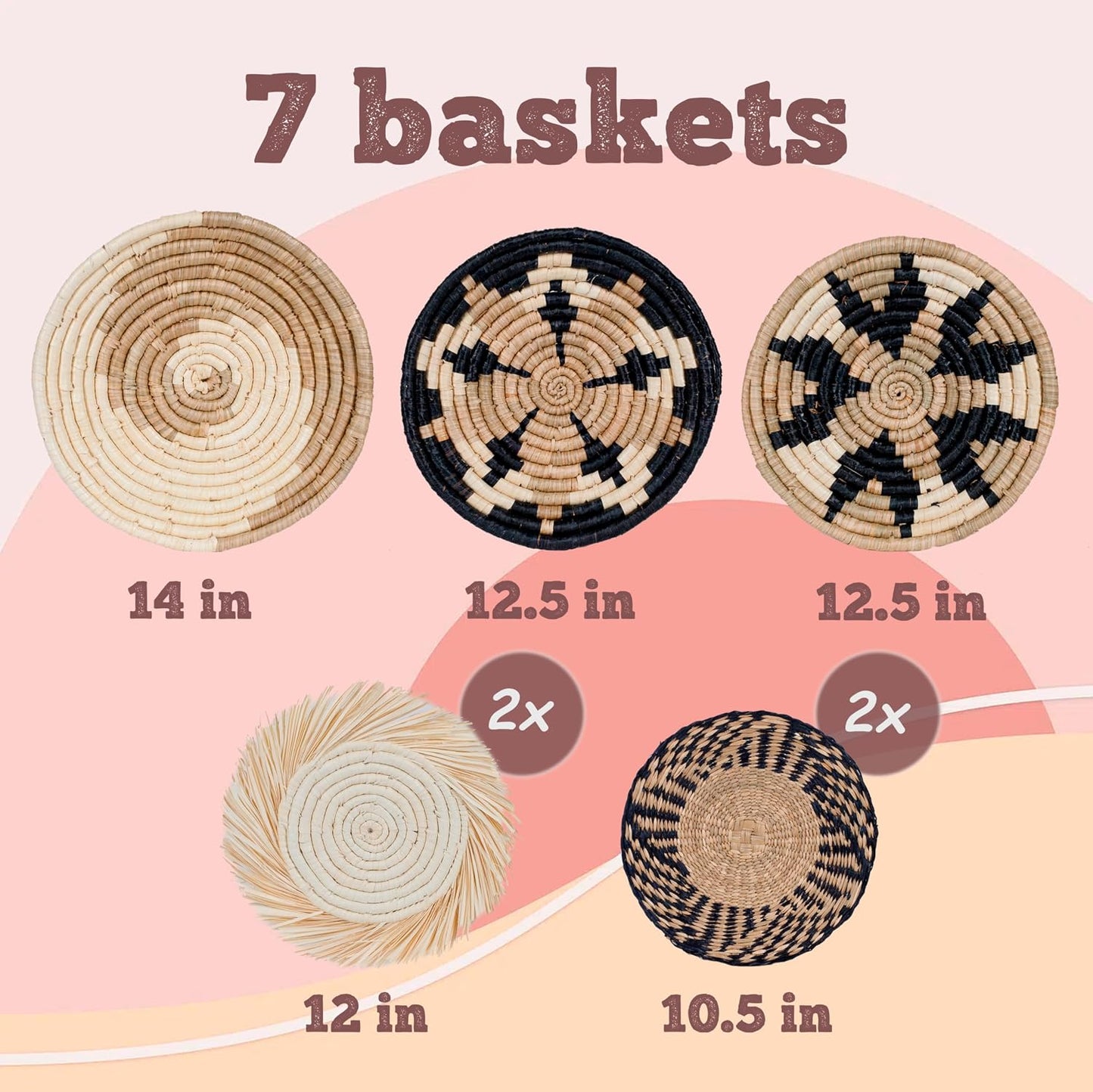 Boho Wall Basket Decor Set / Earth BOHO / Natural