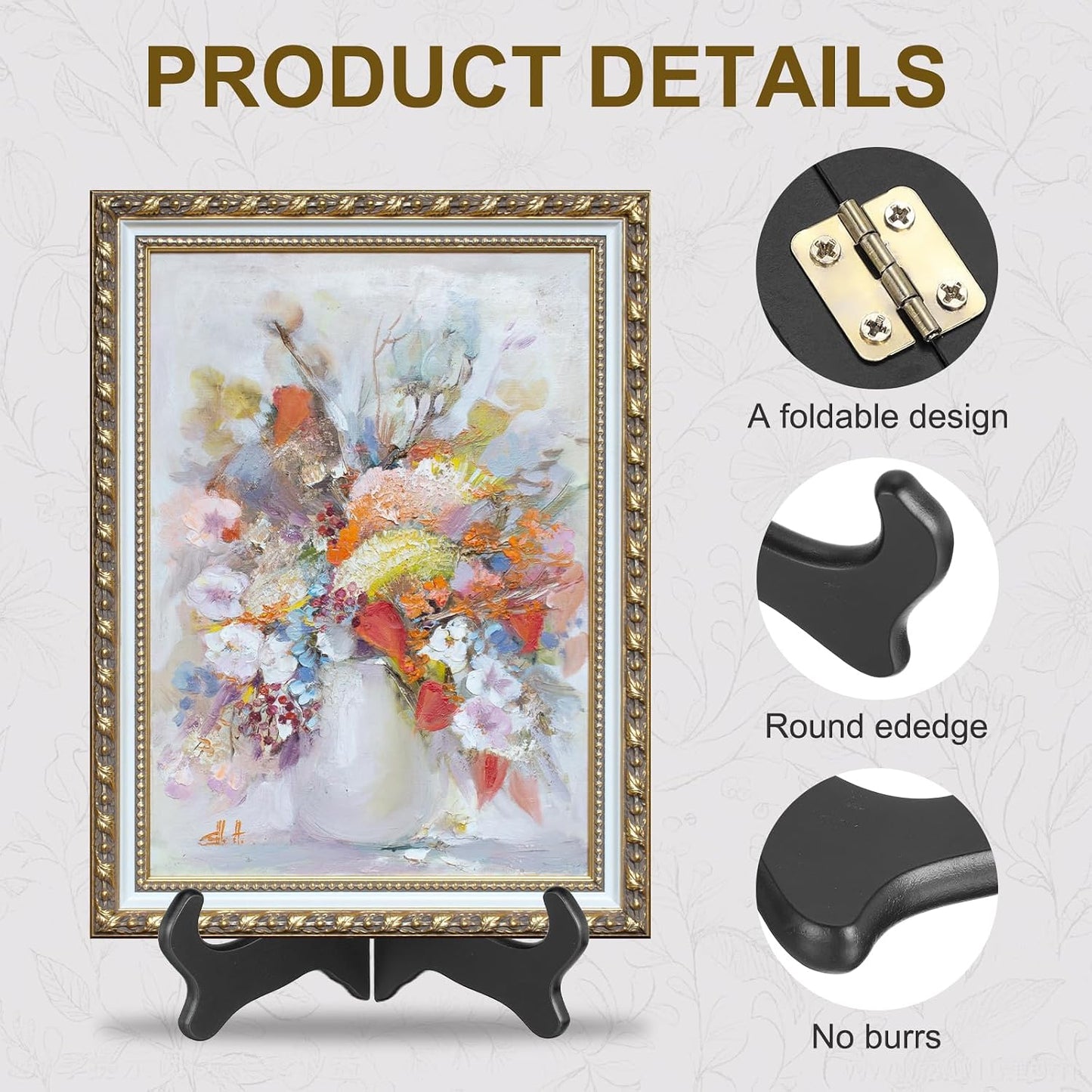 Wooden Easel Plate Holder / Black / Set of 12