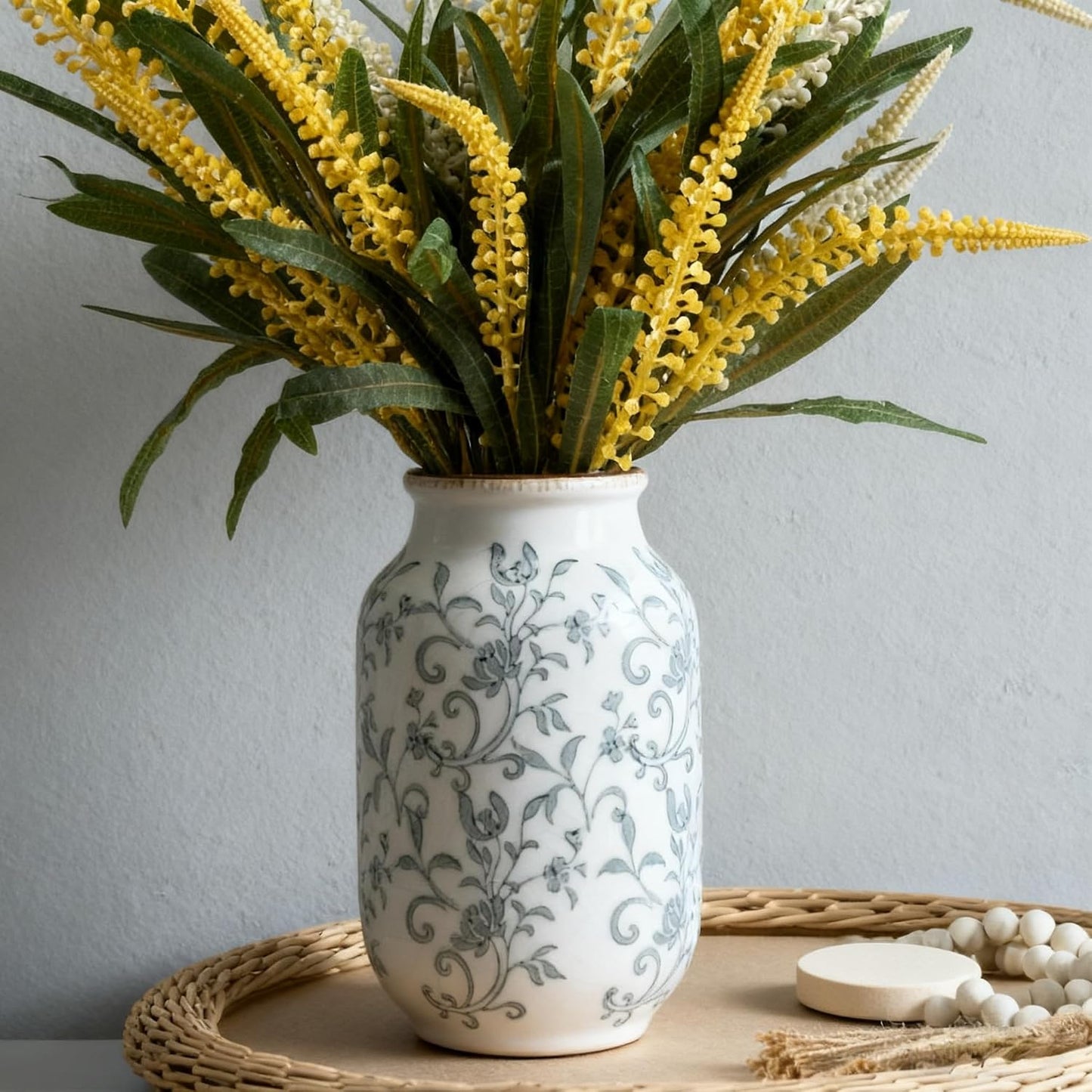 Ceramic Vintage Vase / 18049-gray / 8.78 Inch