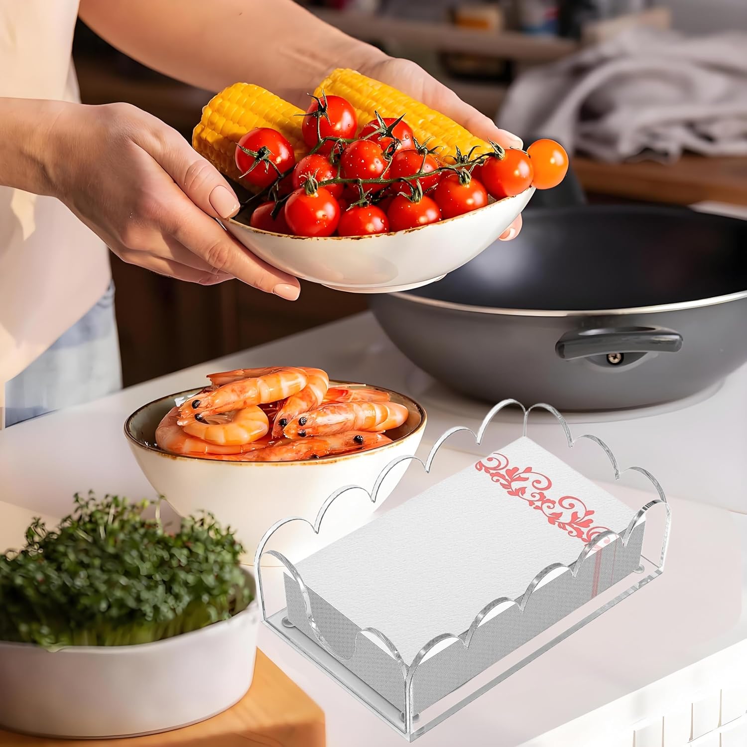 Acrylic Napkin Holder / Horizontal / Clear