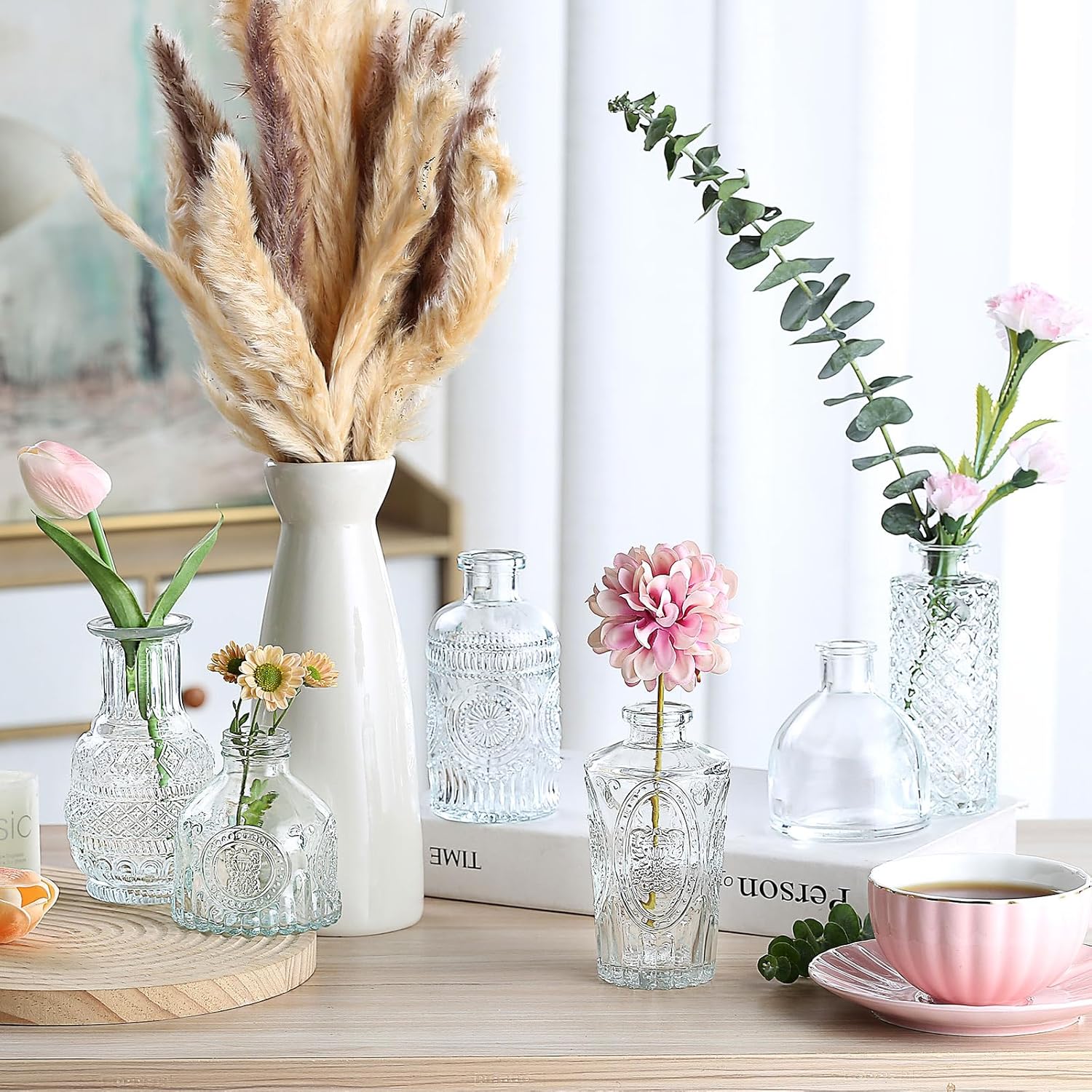 Glass Bud Vase for Centerpieces Wedding / Clear / Set of 15