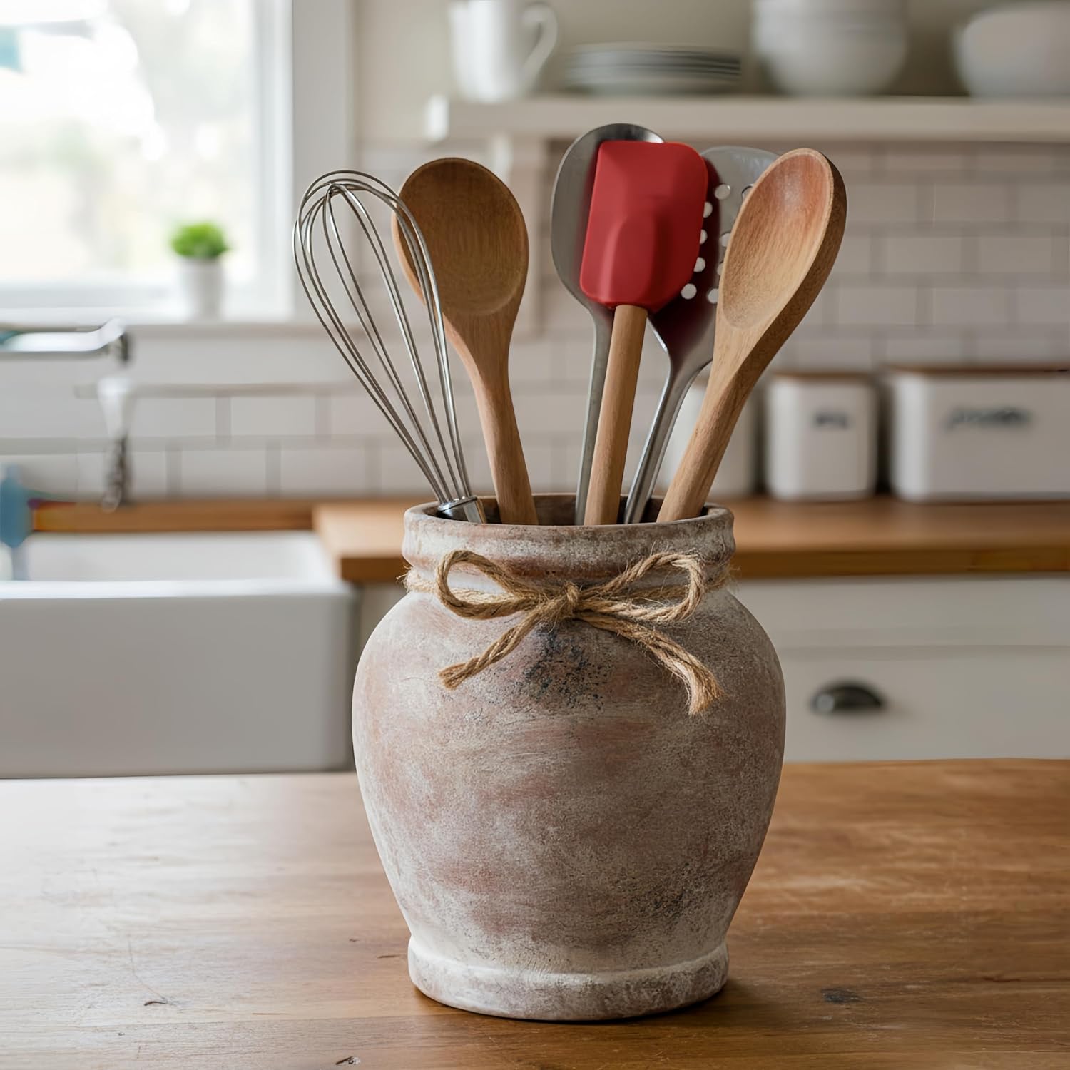 small decorative vase for farmhouse home / Terracotta / 6.5 Inch
