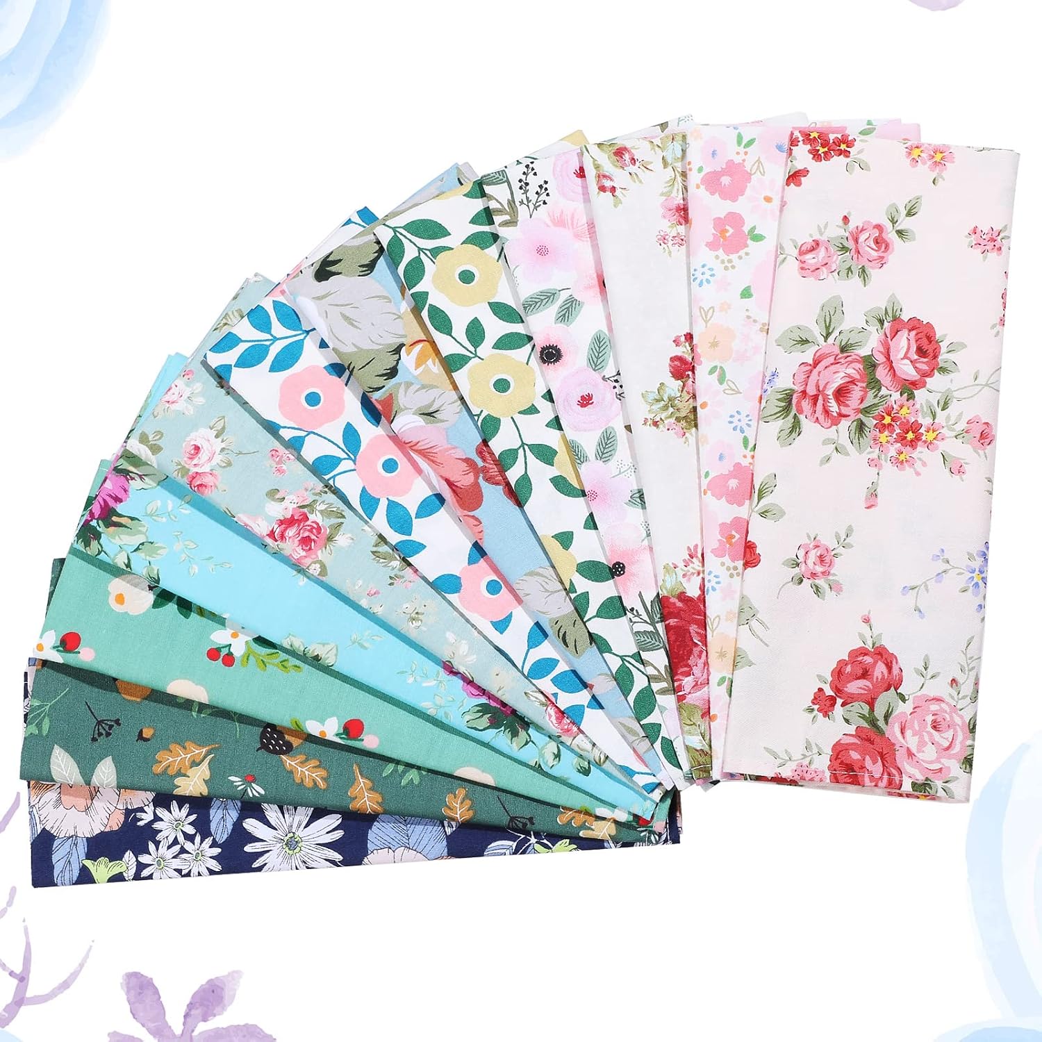 Tatuo Spring Flower Cotton Cloth Napkins Set of 24, 15 x 15 Inch Floral Dinner Napkins Soft Absorbent Washable for