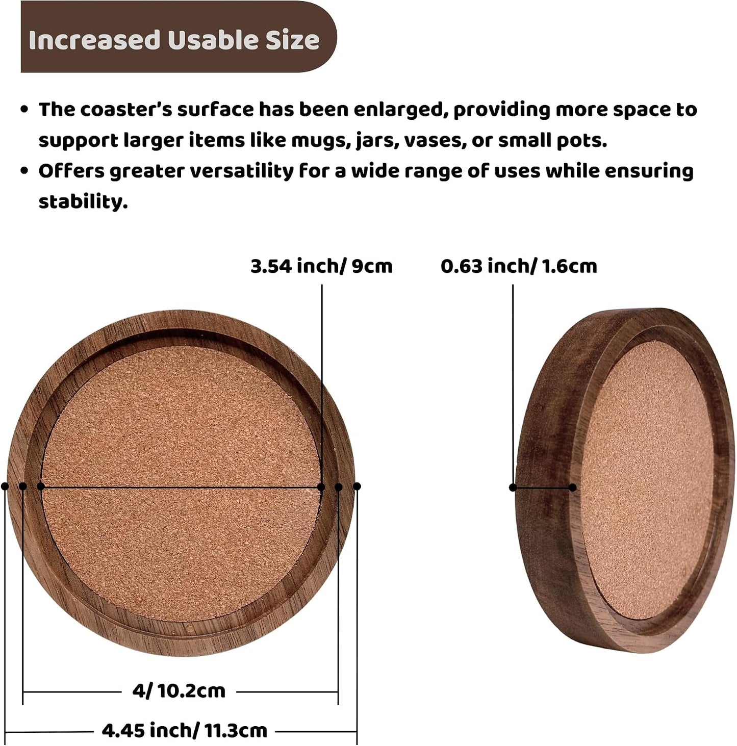 Metal Holder / Wood Coasters for Drinks