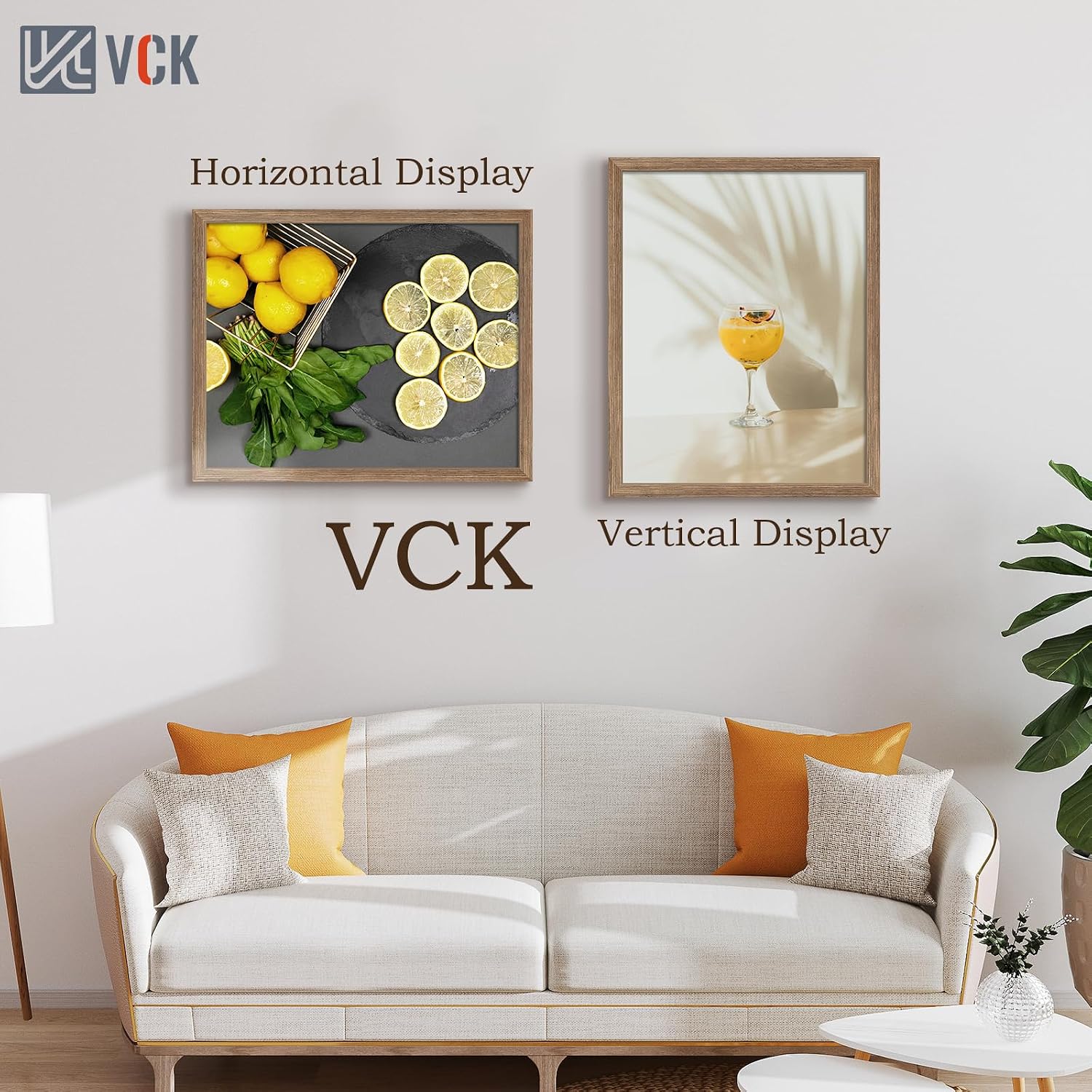 VCK 22x28 Poster Frame Solid Wood Walnut 3 Pack Picture Frames 22 x 28 Inches with Wall Mounting Hanging