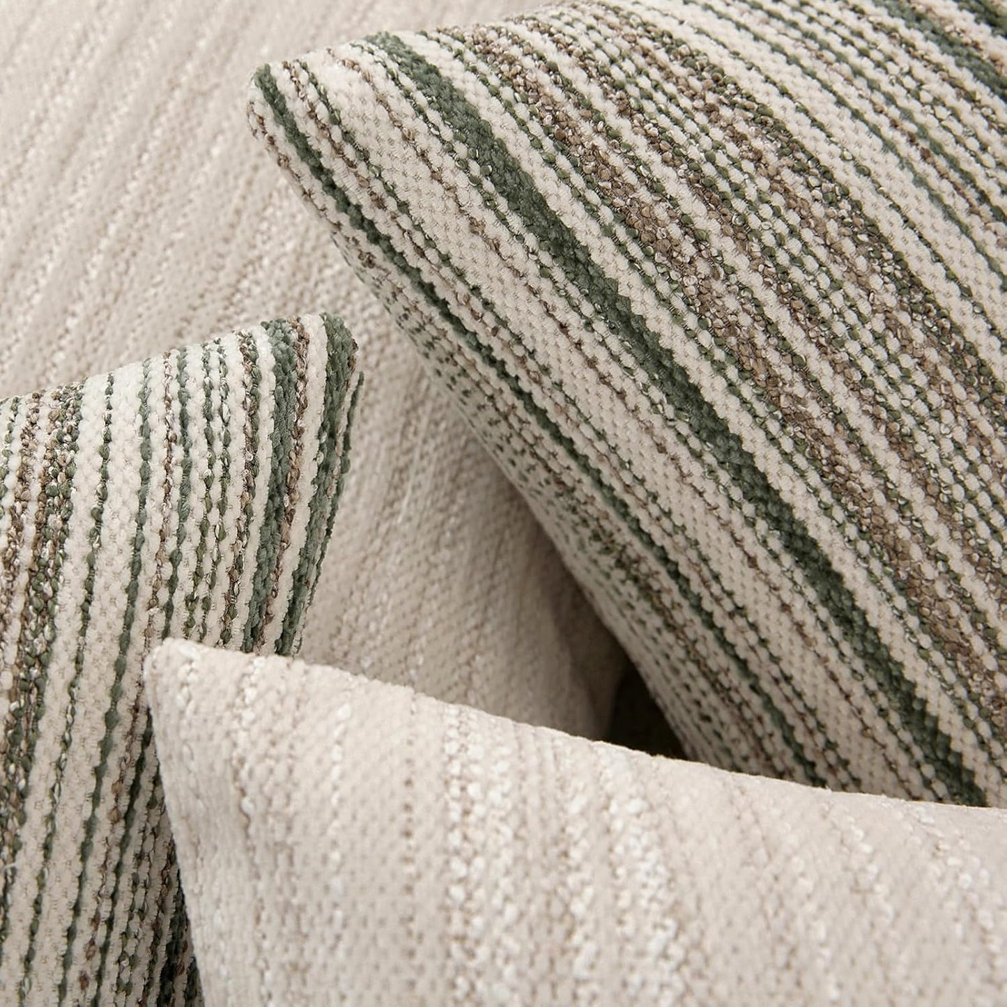 Chenille Throw Decorative Pillow Covers / Cream / 20 x 12 / Set of 2