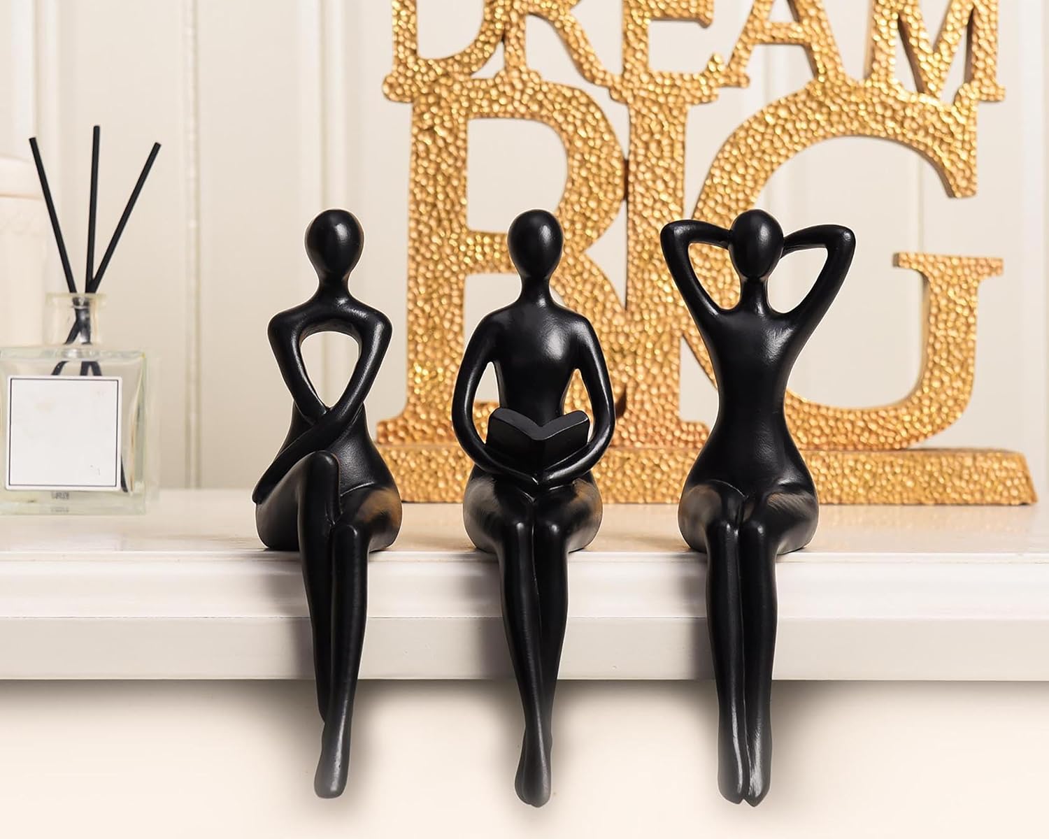 Minimalist Modern Home Decor Collectable Figurines Office Desk Unique / Black