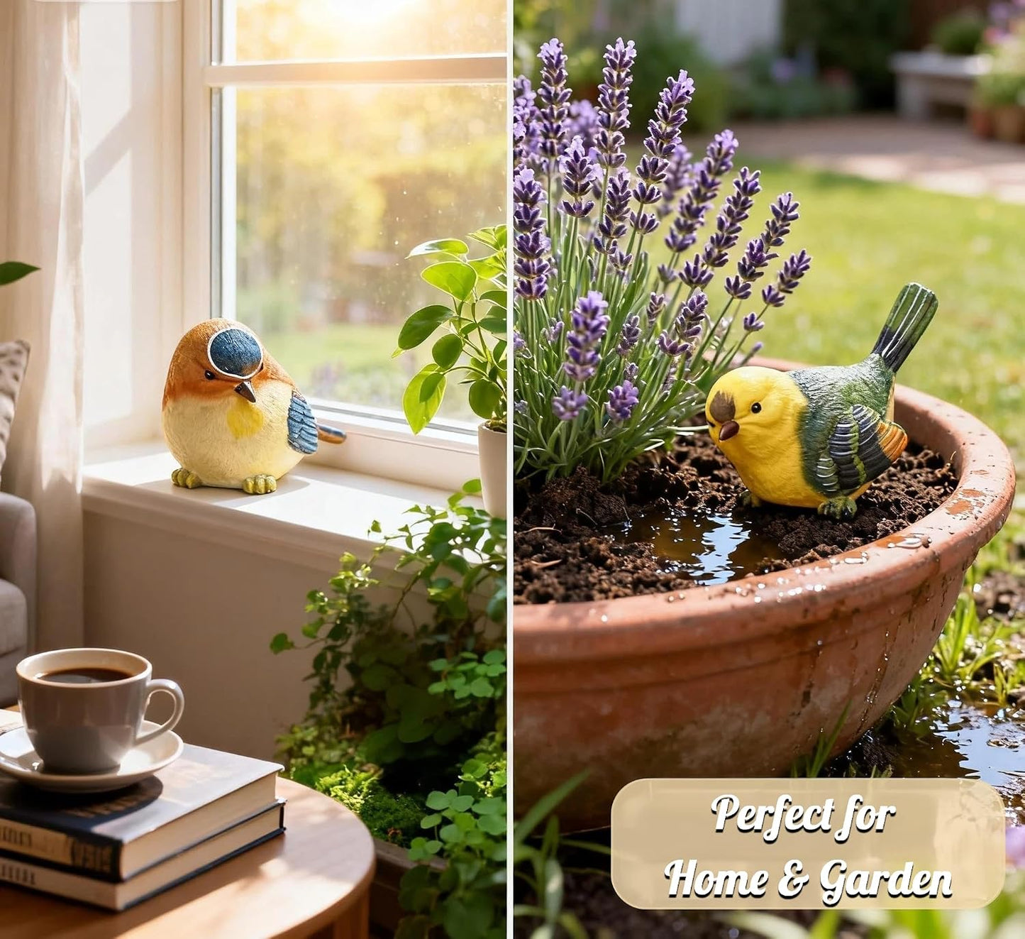 Resin Bird Figurines / Medium / Set of 3