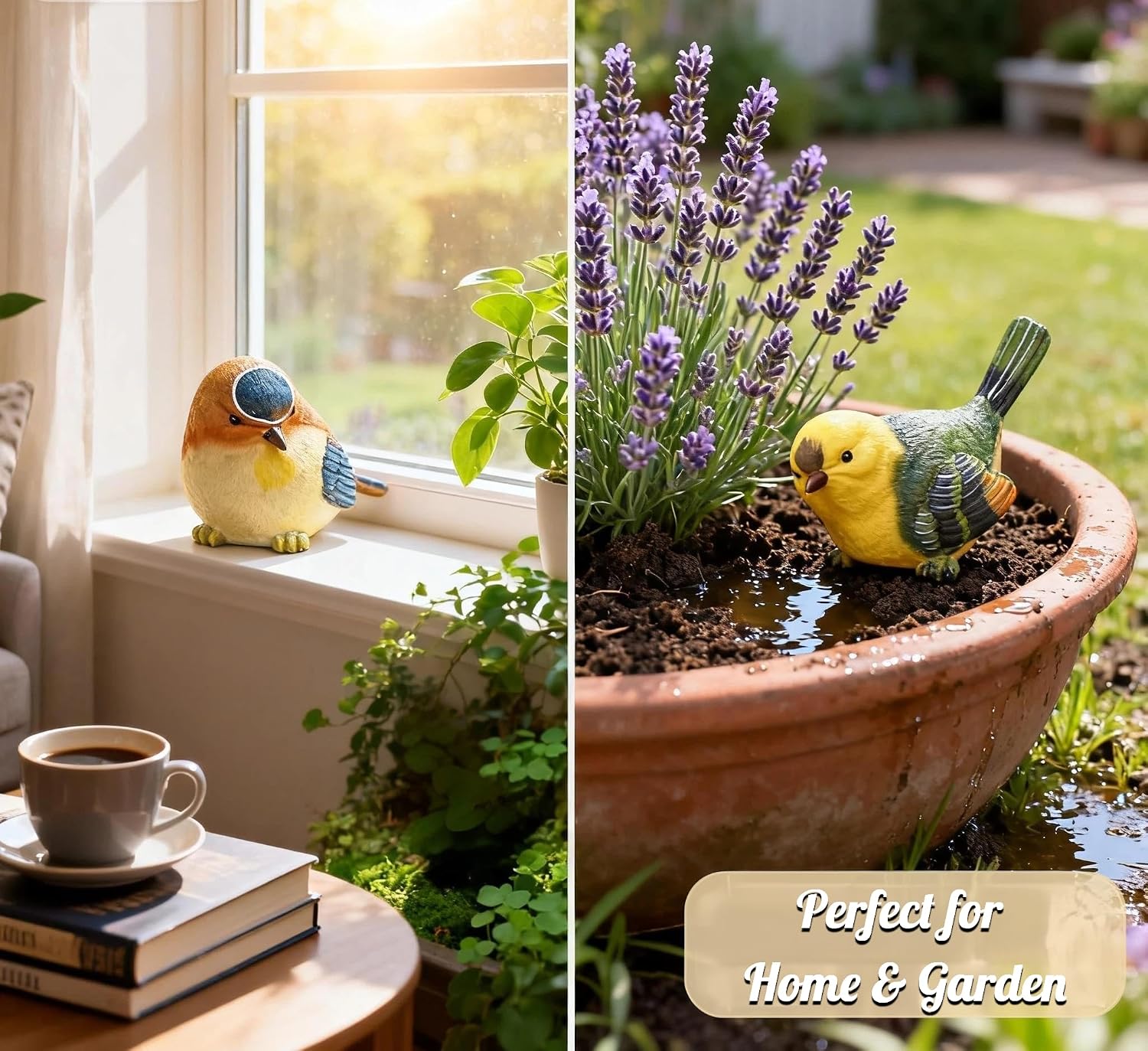 Resin Bird Figurines / Medium / Set of 3