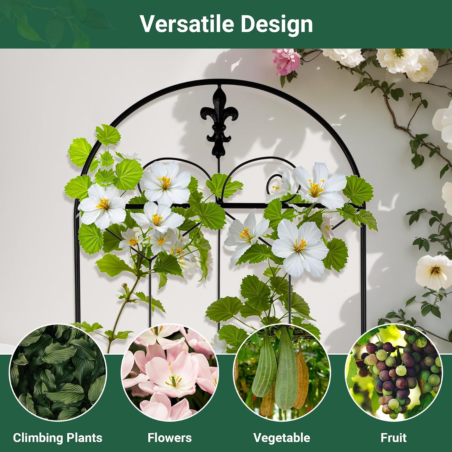 Metal Trellis Outdoor 70.8" x 19.5" - 2 Pack | Trellis for Climbing Plants Outdoor, Rustproof Metal Garden Trellis for