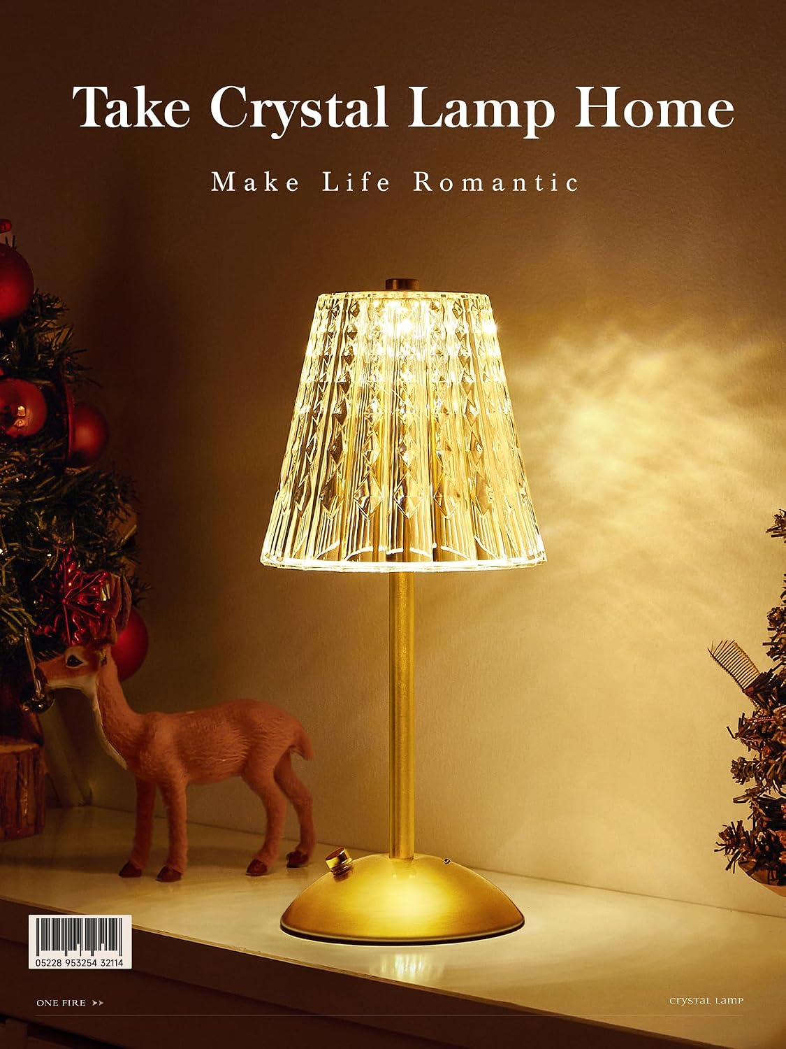 【3200mAh】Brass Table Lamp, 3 Colors+Dimmable+Touch Crystal Lamp LED Gold Lamp, Mood Lighting Mood Light, Brass Decor