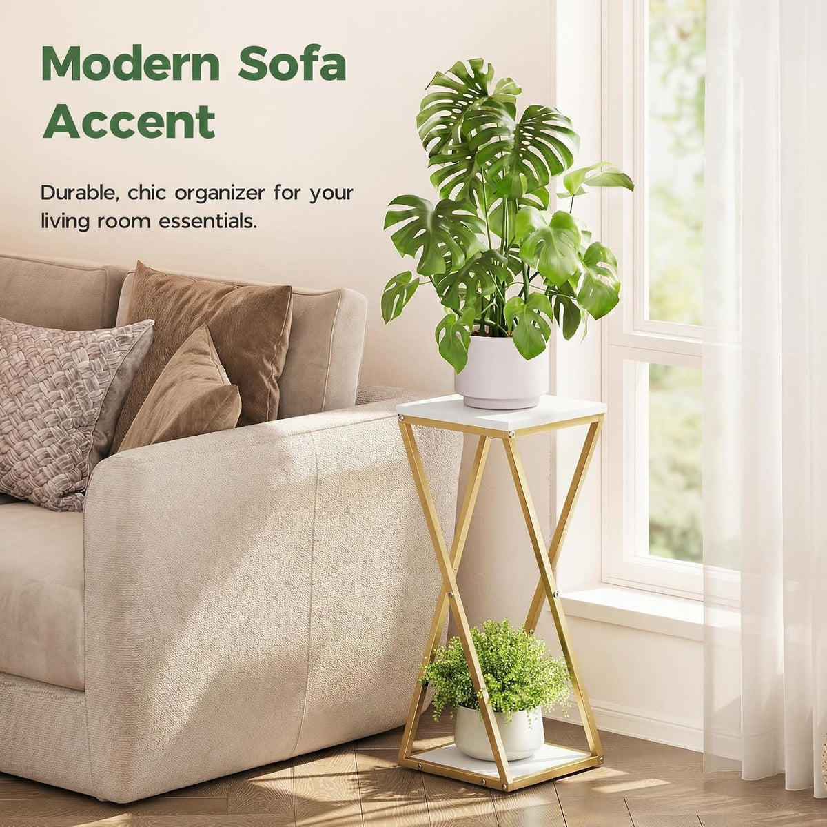 Bamworld Tall Plant Stand Indoor Corner Plant Shelf Tiered Plant Stand Wood Plant Table Heavy Duty Flower Pot Stands