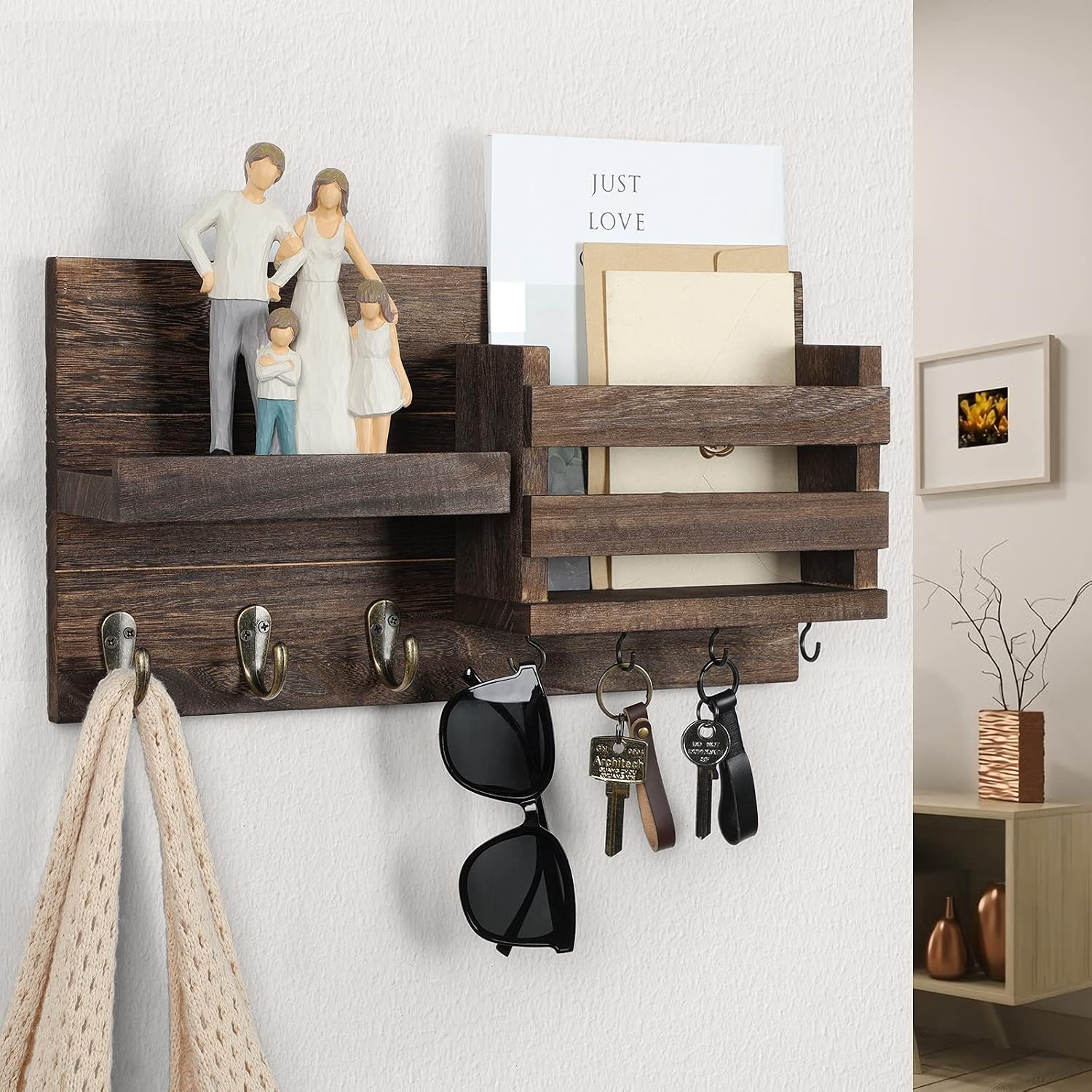 Key Holder / Mail Organizer / Brown