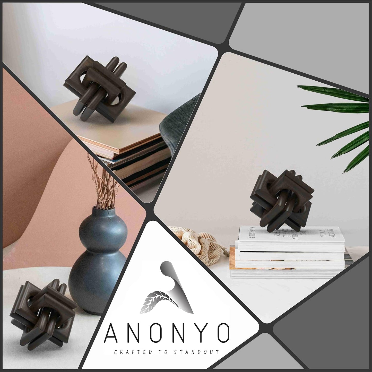Handmade Mango Wood Knot Sculpture / Black