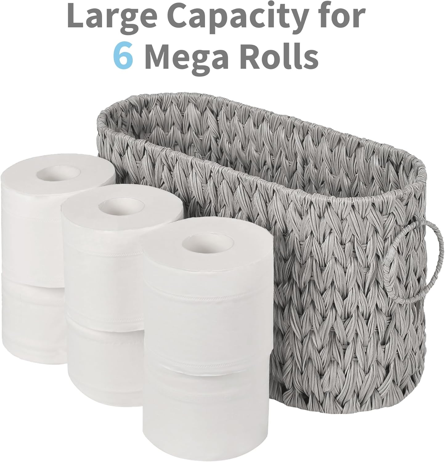 Wicker Basket / Toilet Paper Basket / Grey