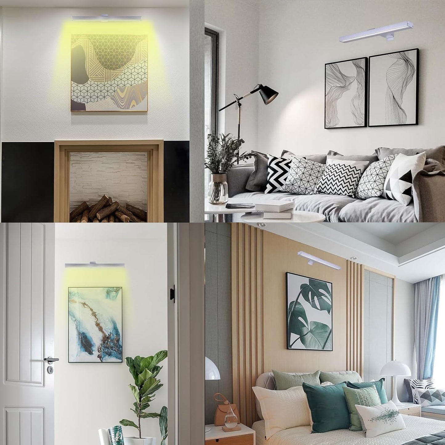 MIOBLUE Wireless Picture Lights with Remote, Metal 16in Recgargeable Battery Painting Light Display Lamp with 3