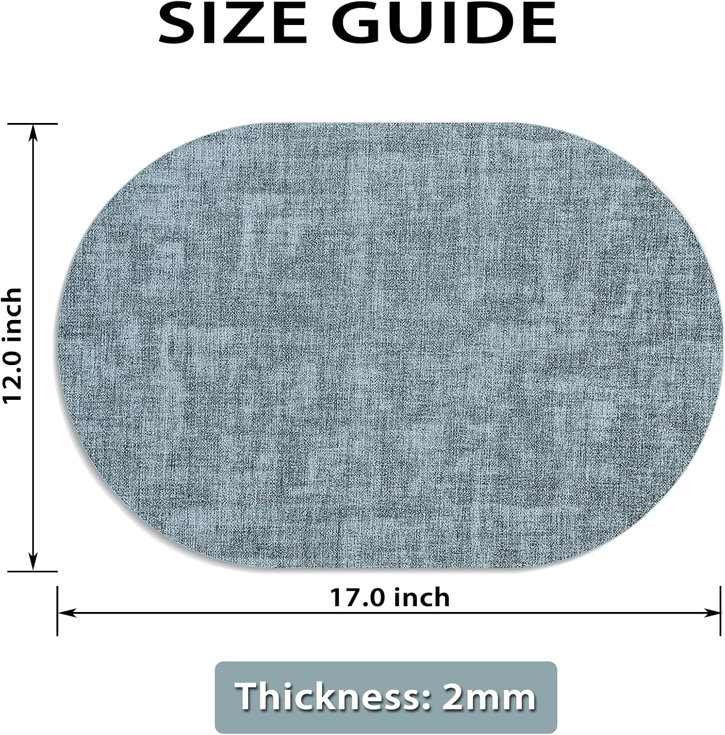 Placemats for Dining Table Set of 8 Non-Slip, Heat Resistant Oval Leather Placemat Double Layer, Waterproof Table Mats