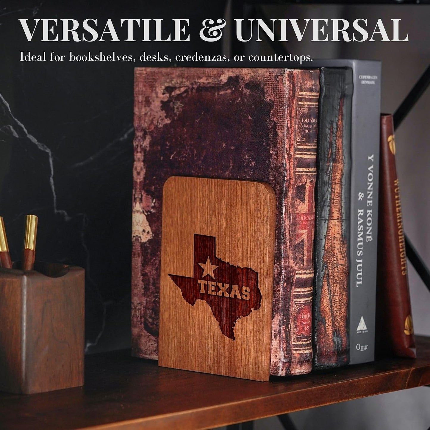 Heavy Duty Wooden Book Ends / Star