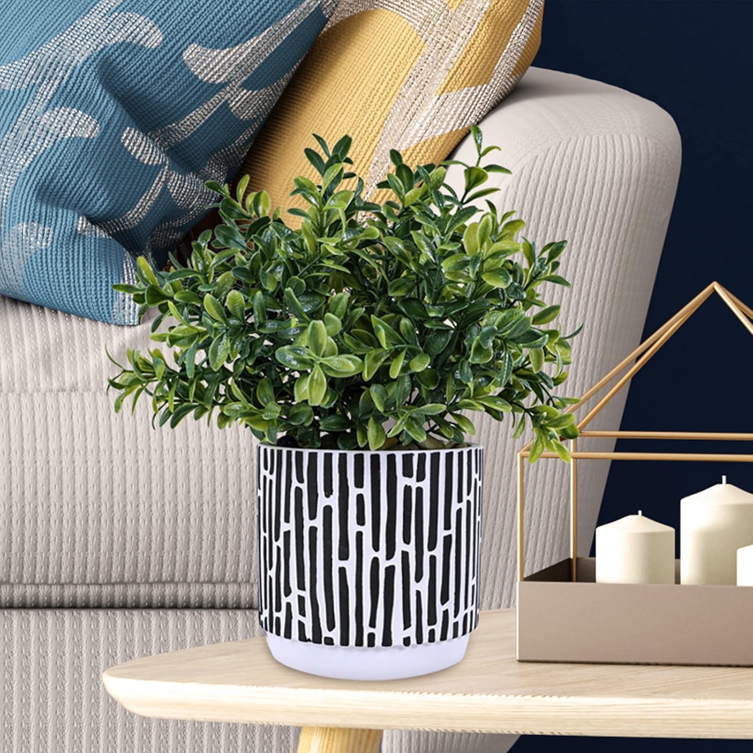 Artificial Potted Plants / Black / Set of 3