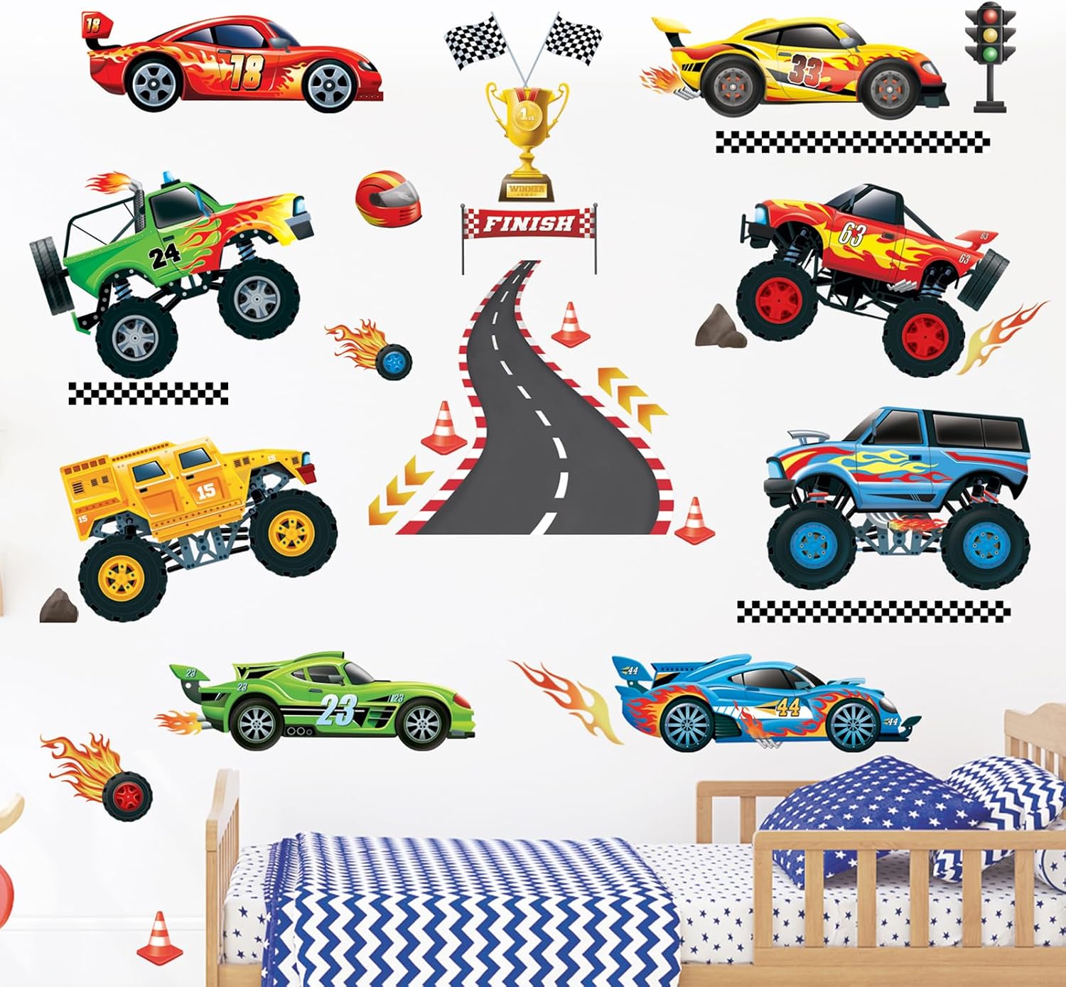Racing Car Wall Stickers for Boys