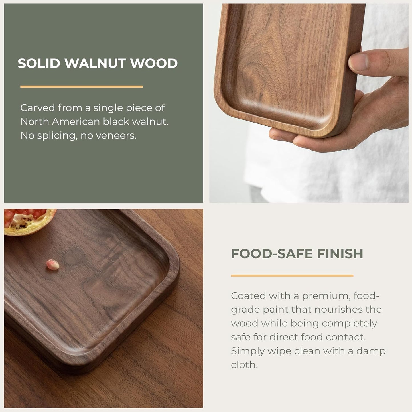 Walnut Serving Tray / 11.8 x 5